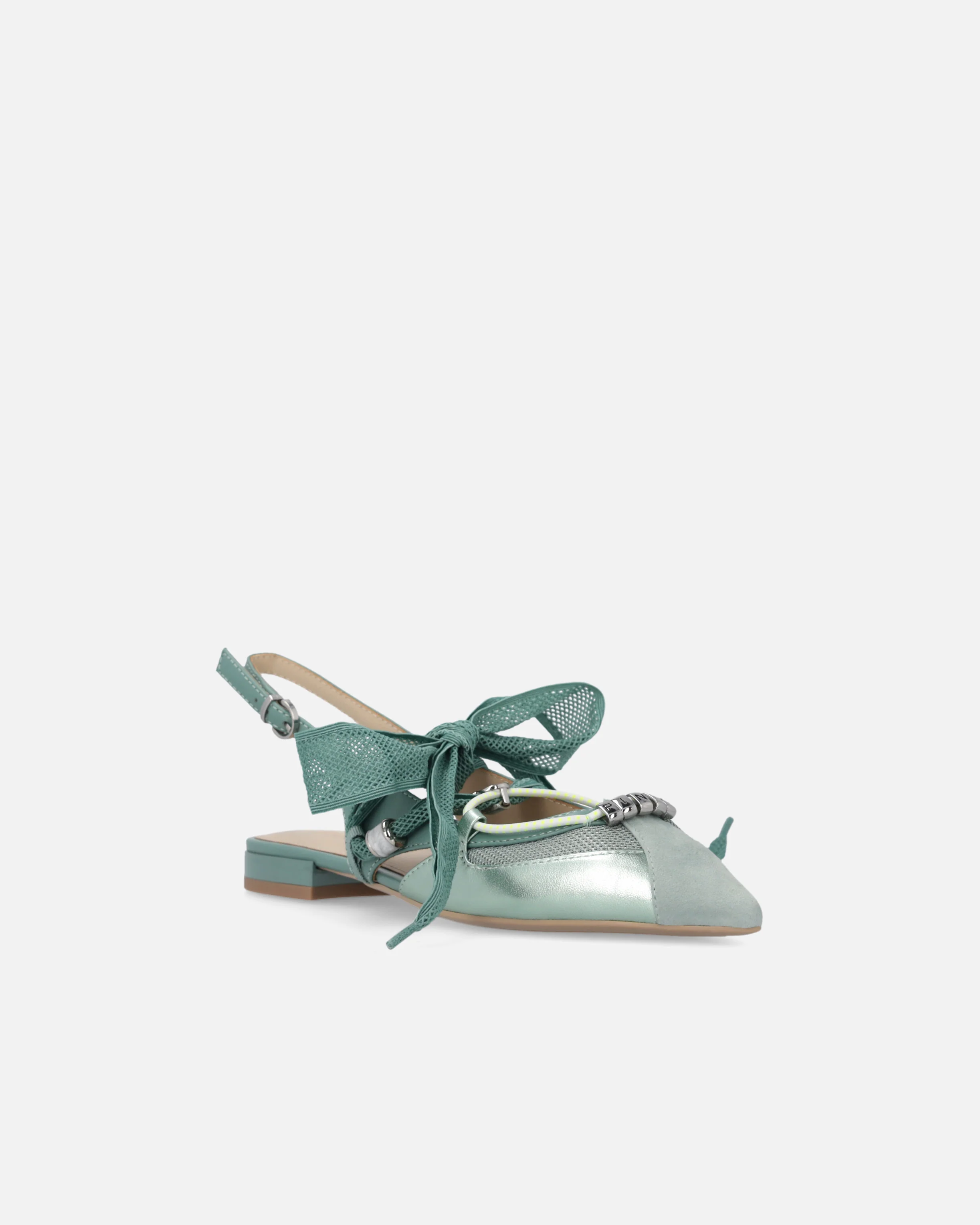 Slingback ballerinas with ties - Image 2