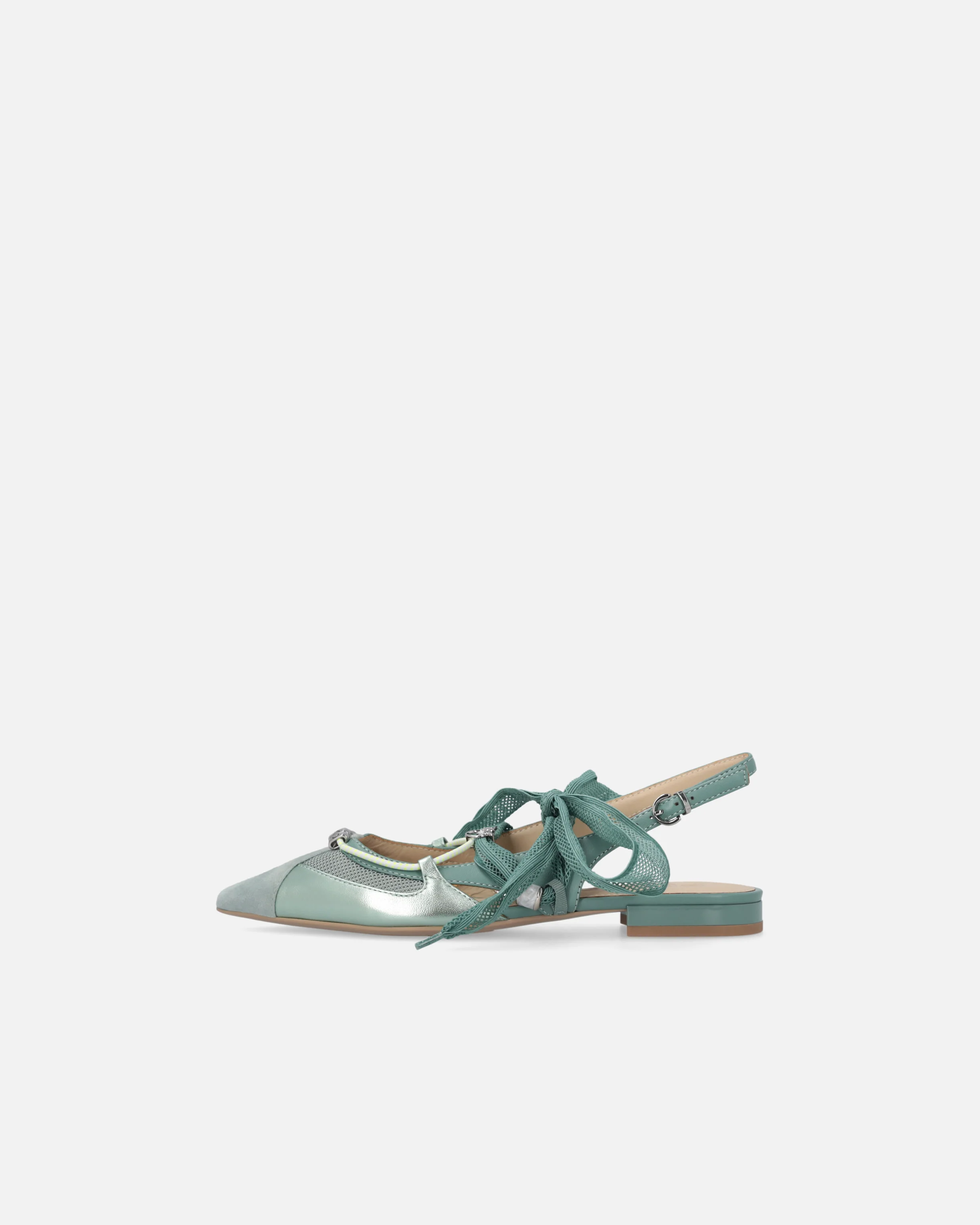 Slingback ballerinas with ties - Image 5