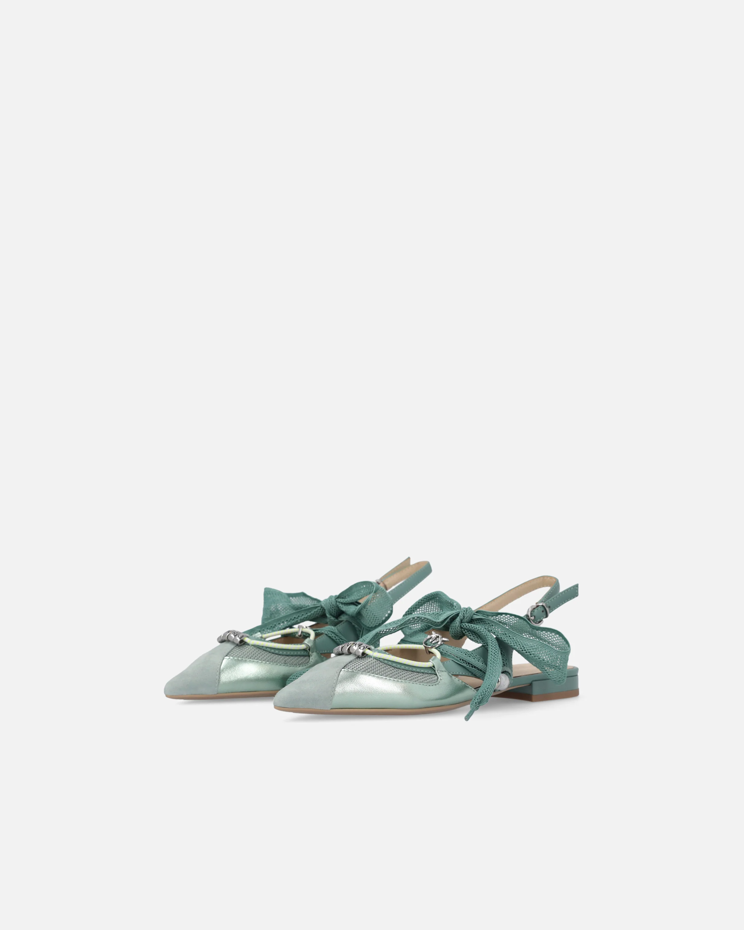 Slingback ballerinas with ties - Image 6