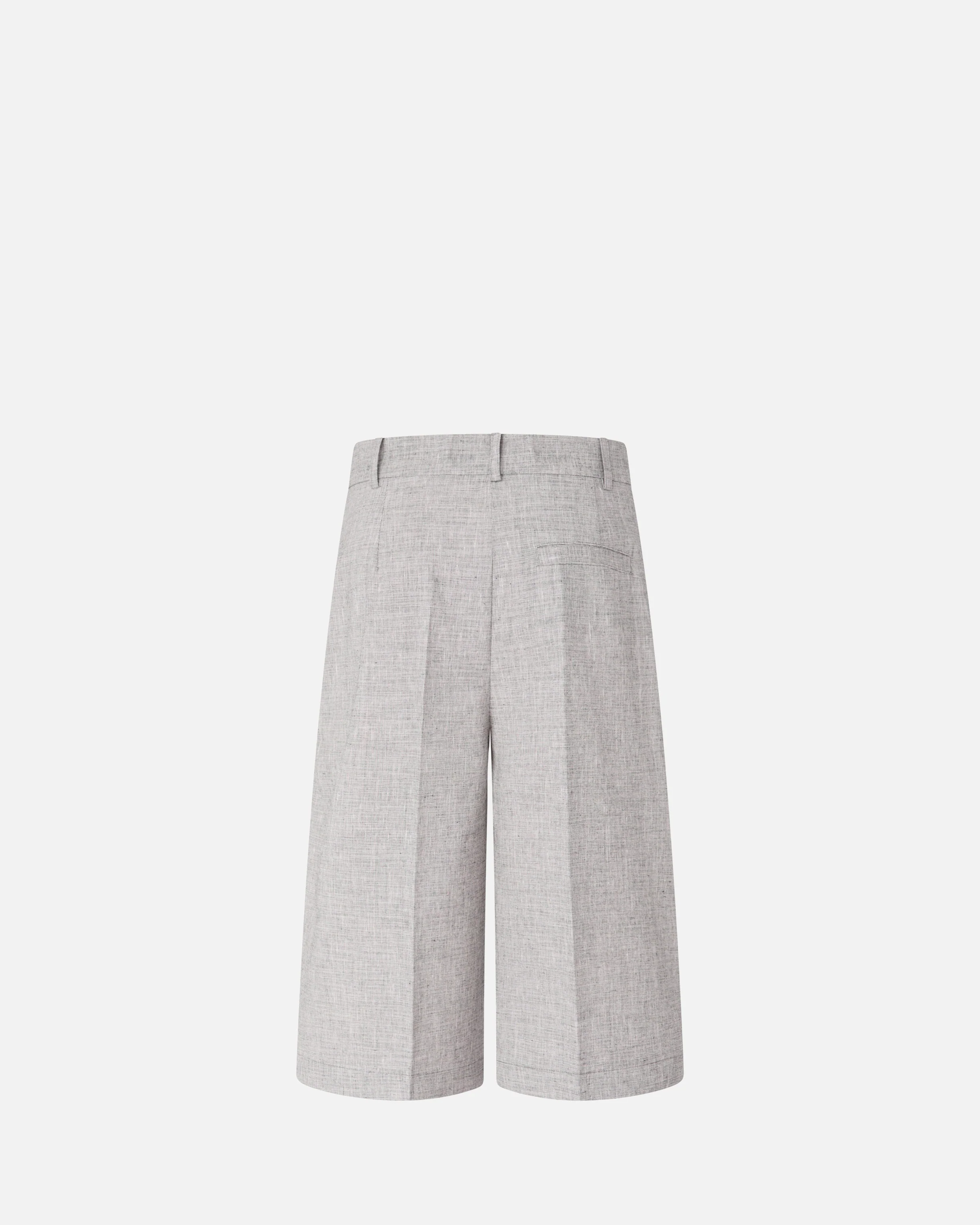 Slub shorts with pressed pleat detail - Image 6