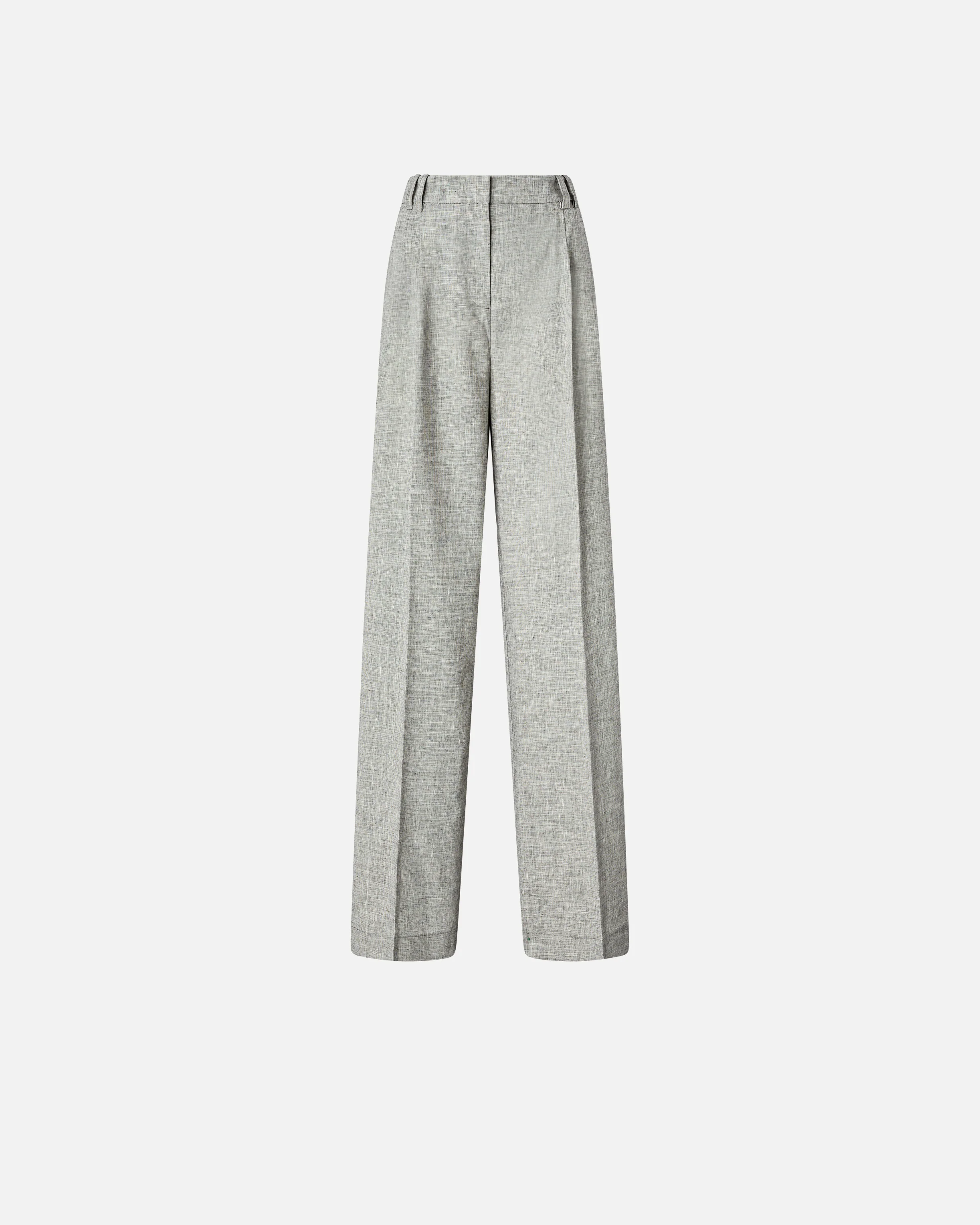 Slub trousers with pressed pleat detail - Image 5