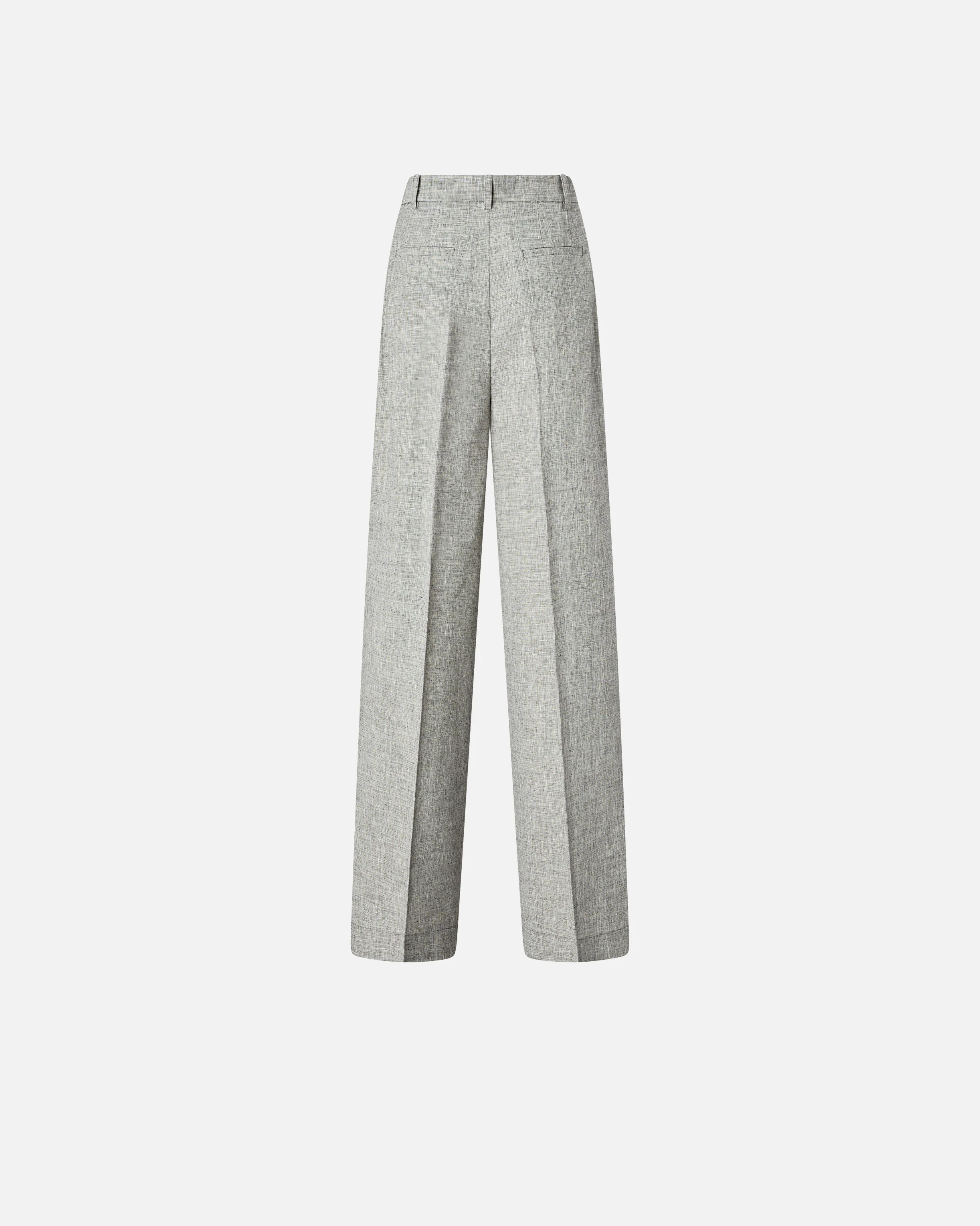 Slub trousers with pressed pleat detail - Image 6