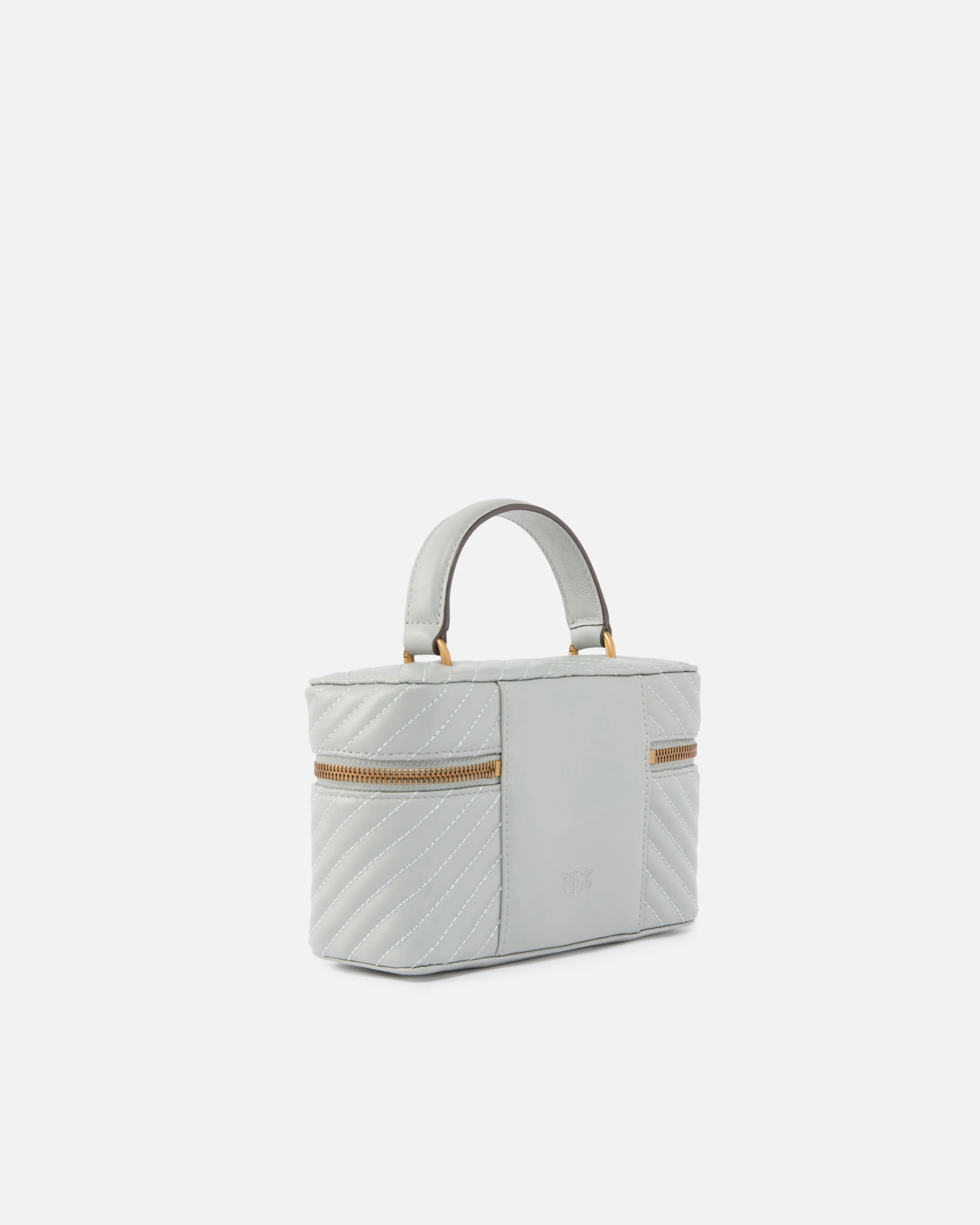Small beauty case with shoulder strap in chevron nappa - Image 2