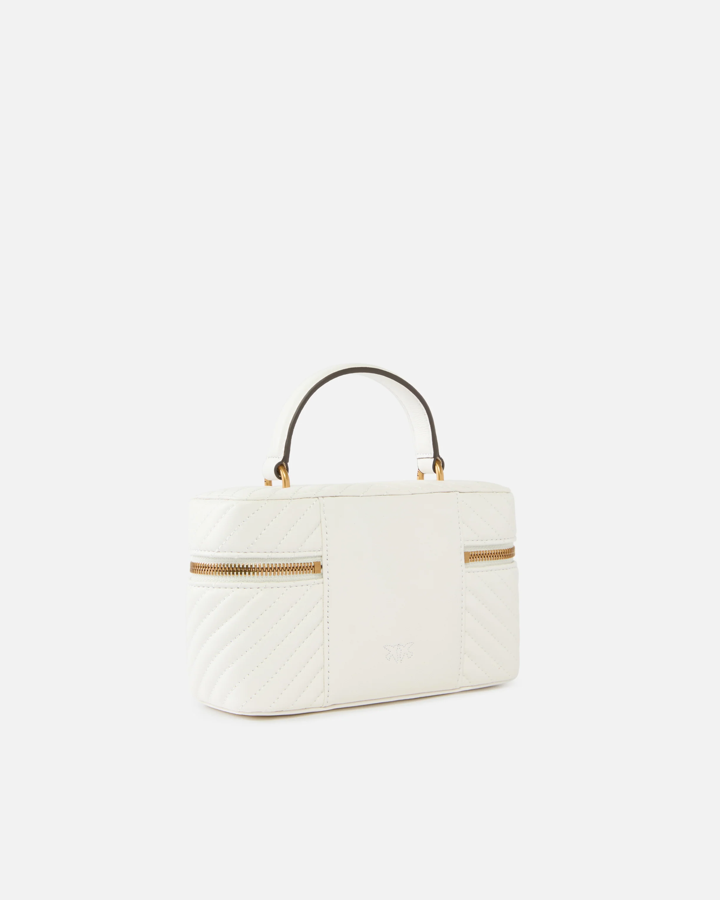 Small beauty case with shoulder strap in chevron nappa - Image 2