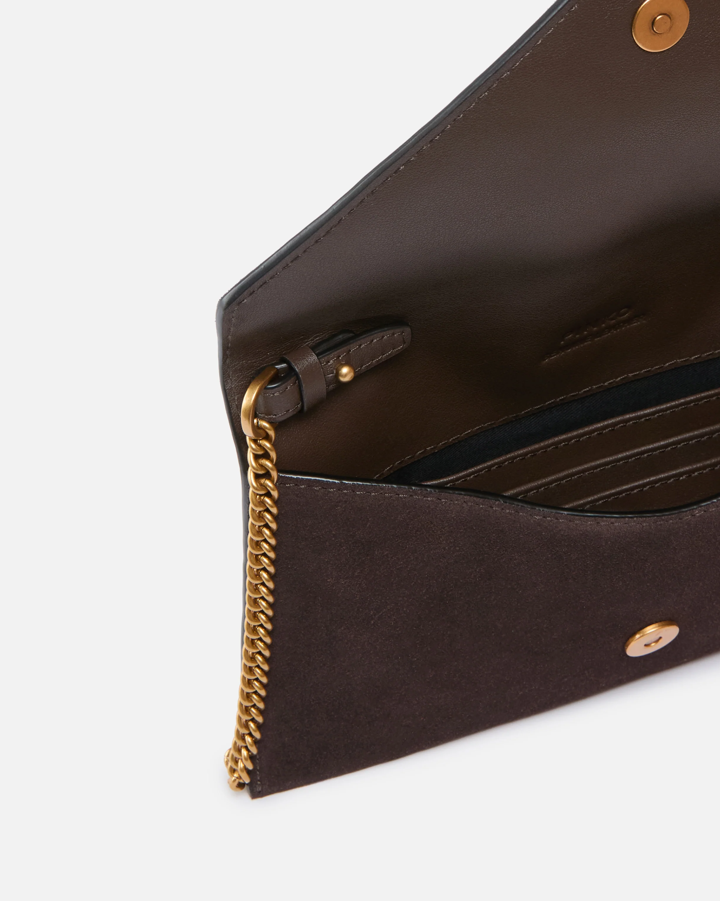 Small clutch bag in suede with studs and shoulder strap - Image 4