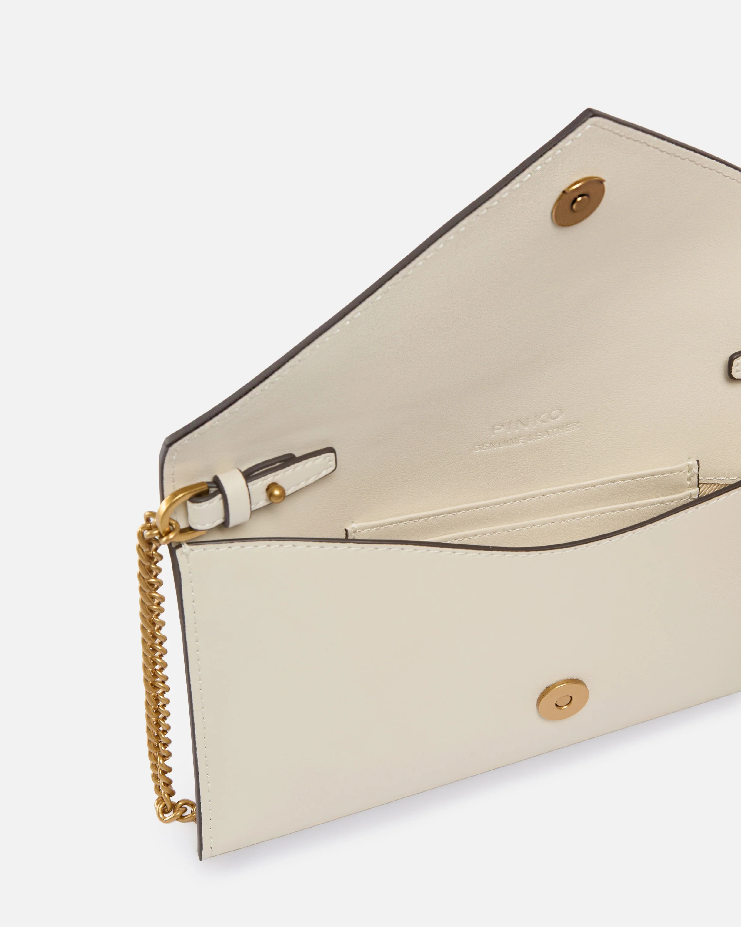 Small smooth leather envelope clutch bag with Love Birds logo - Image 4