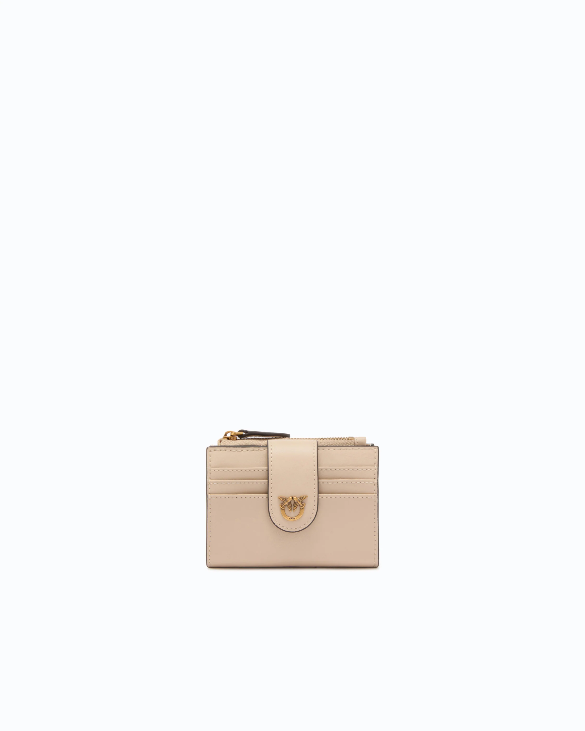 Small smooth leather wallet with logo