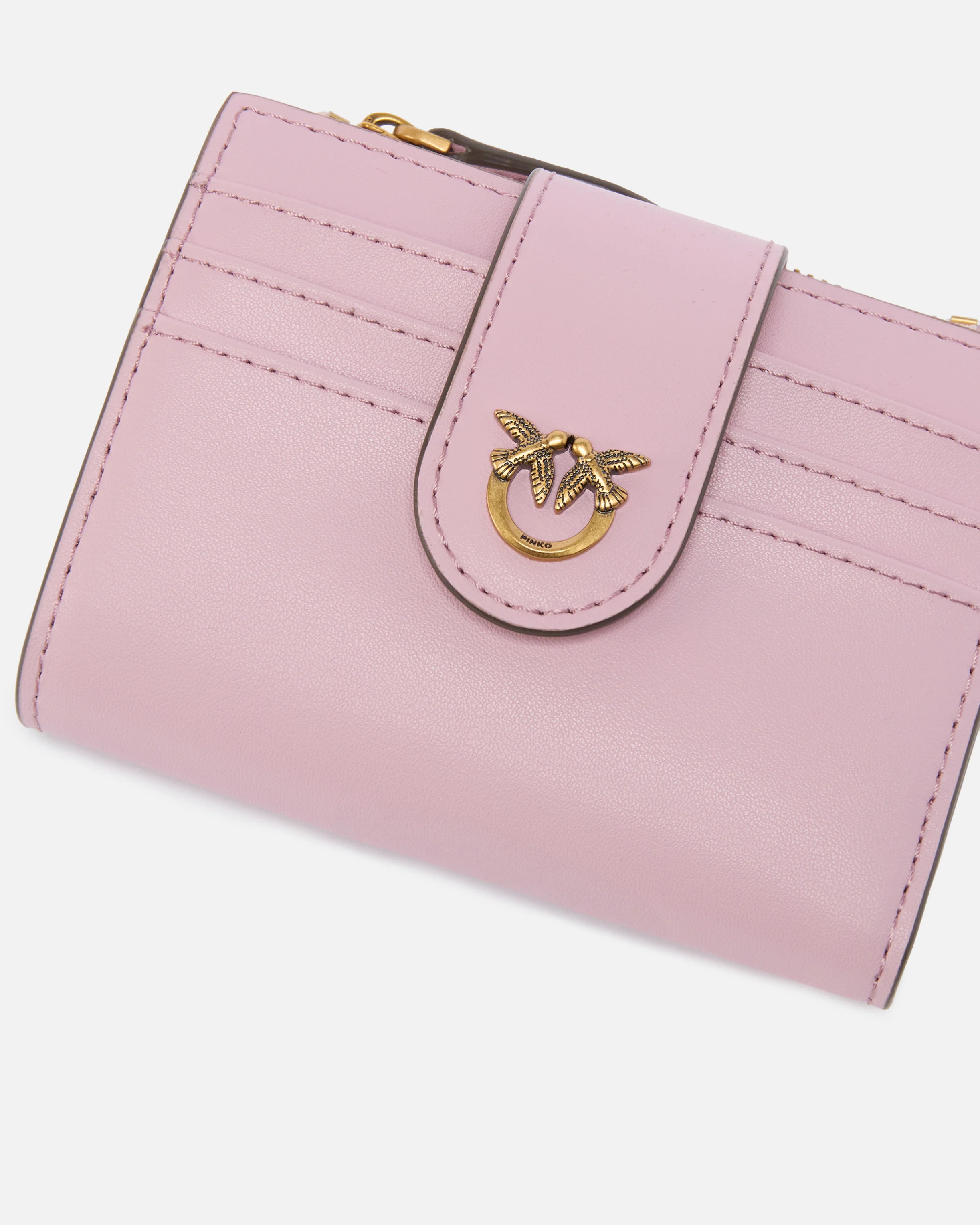 Small smooth leather wallet with logo - Image 4