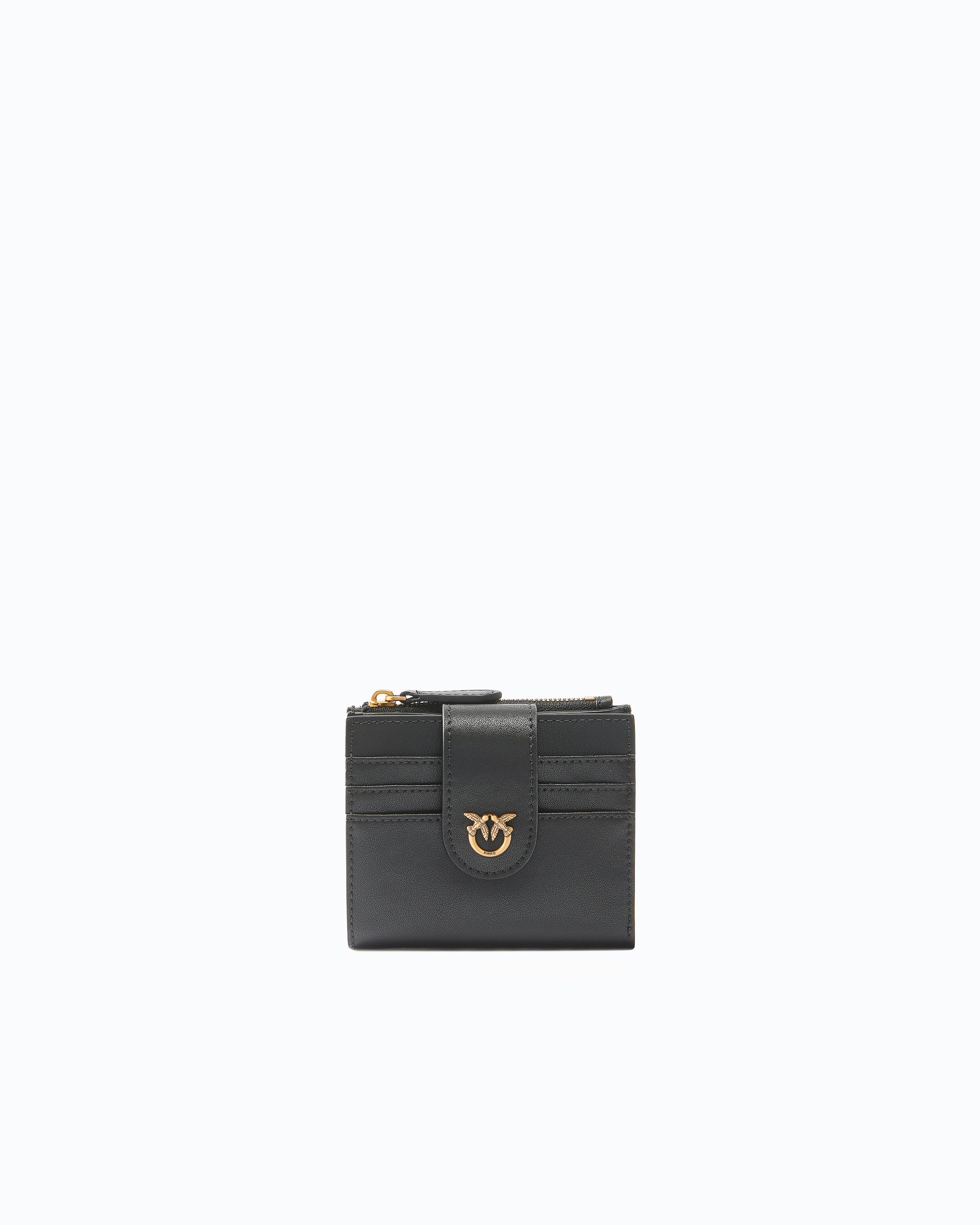 Small smooth leather wallet with logo
