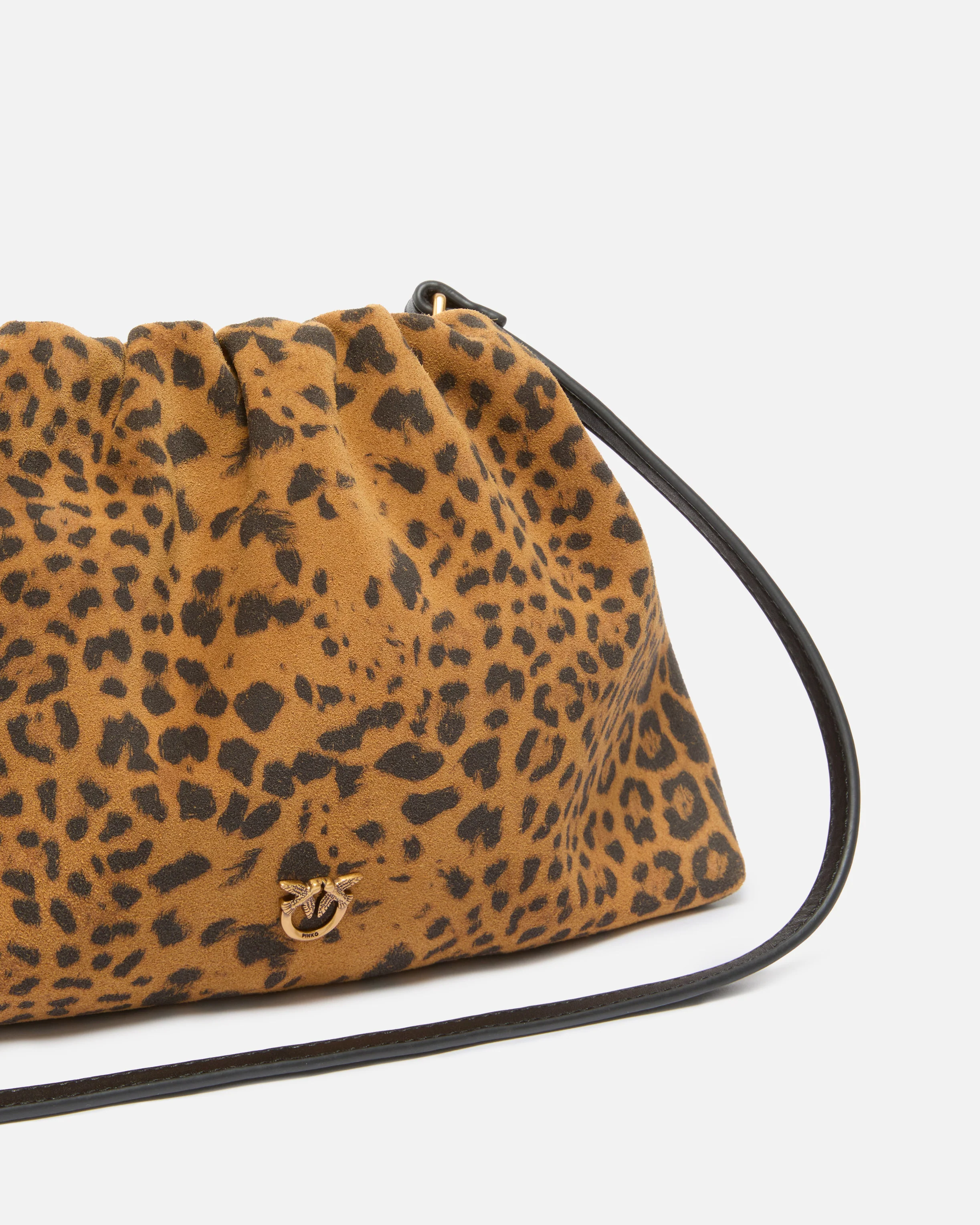 Small suede shoulder clutch with leopard print - Image 3