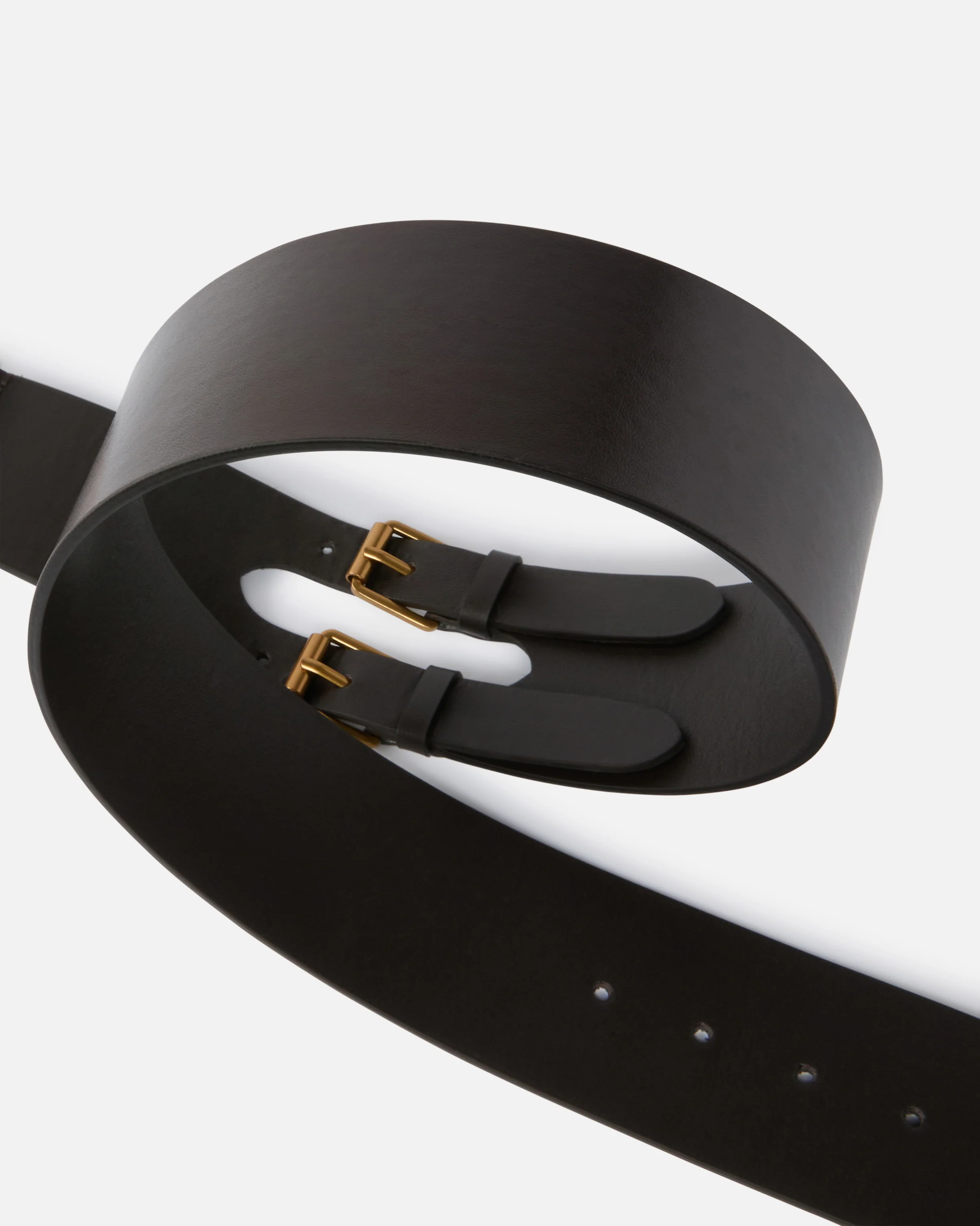 Smooth leather belt with straps, 6 cm - Image 4
