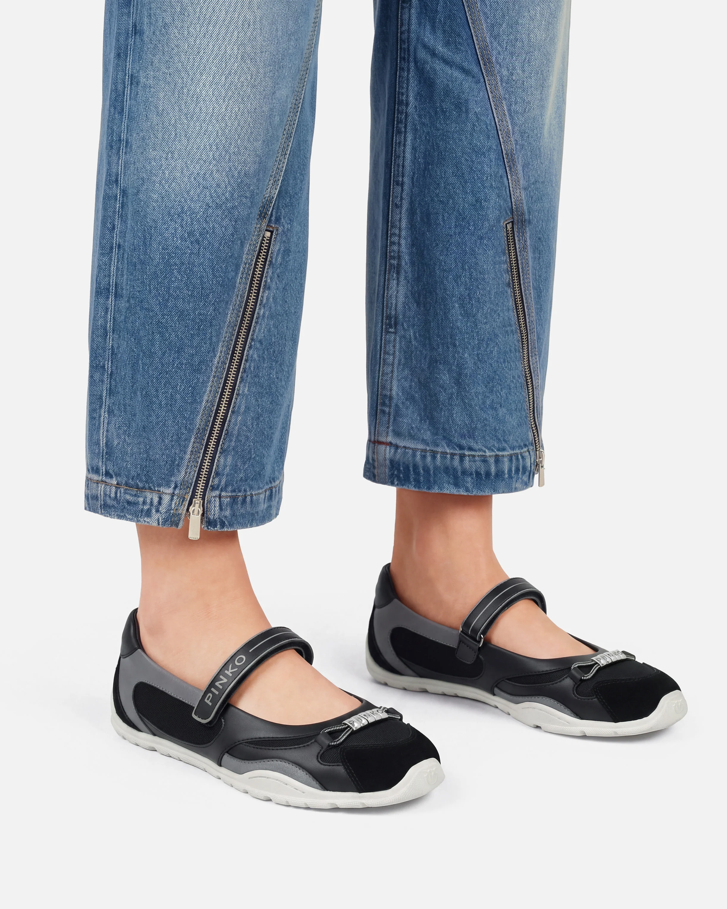 Sporty ballet flats with inserts and PINKO lettering - Image 10