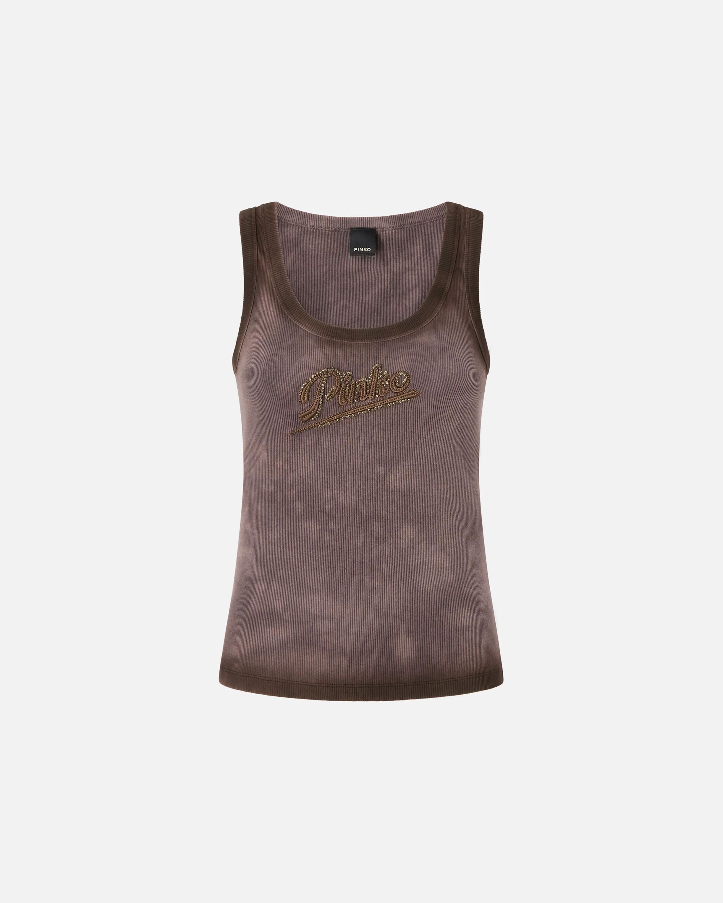Spray-effect vest top with PINKO embroidery - Image 5
