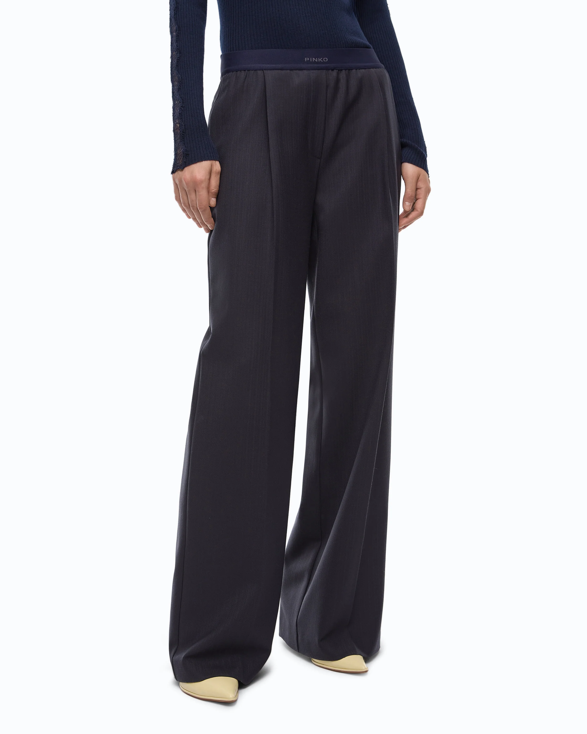 Stretch wool-blend palazzo trousers - Image 2