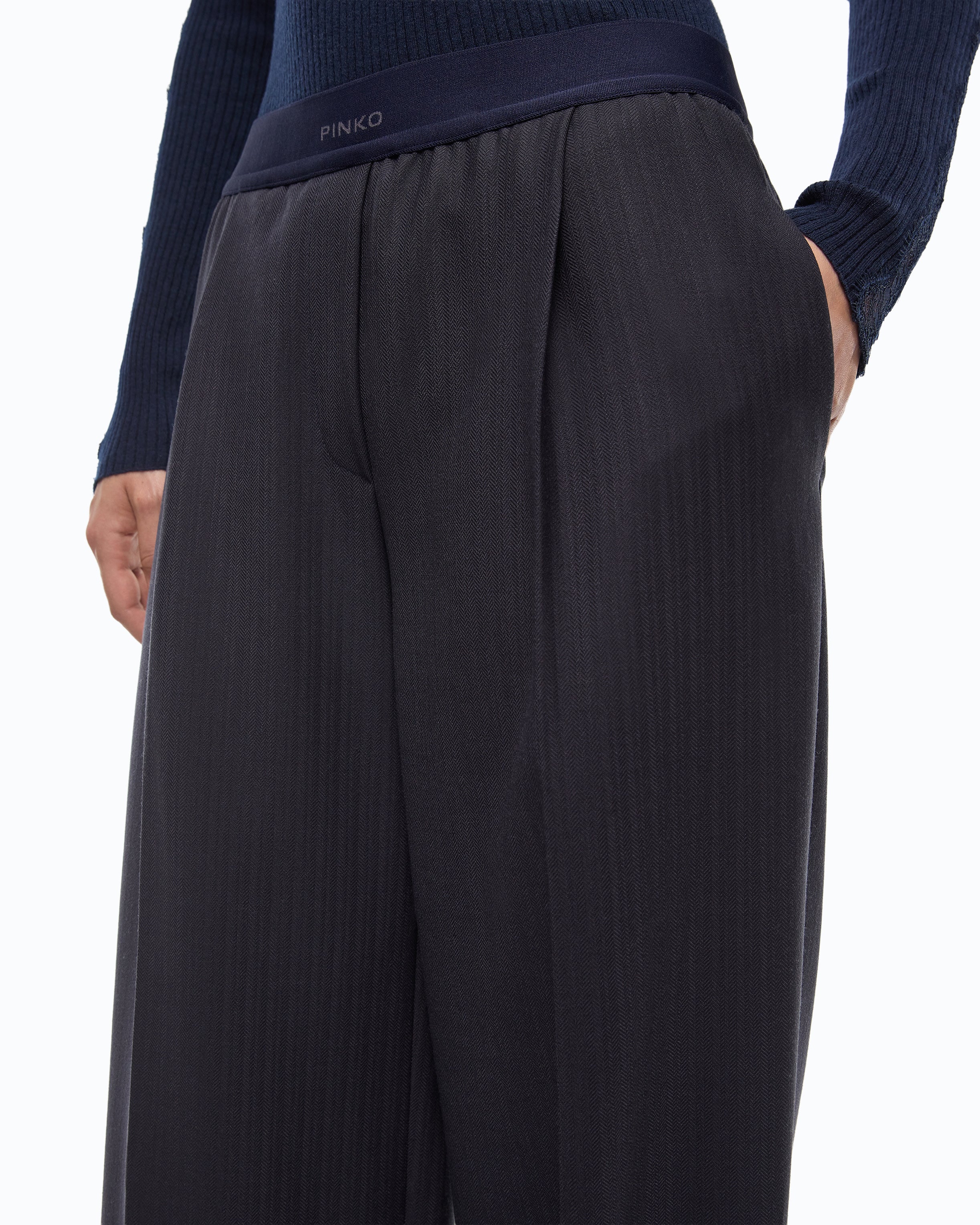 Stretch wool-blend palazzo trousers - Image 3
