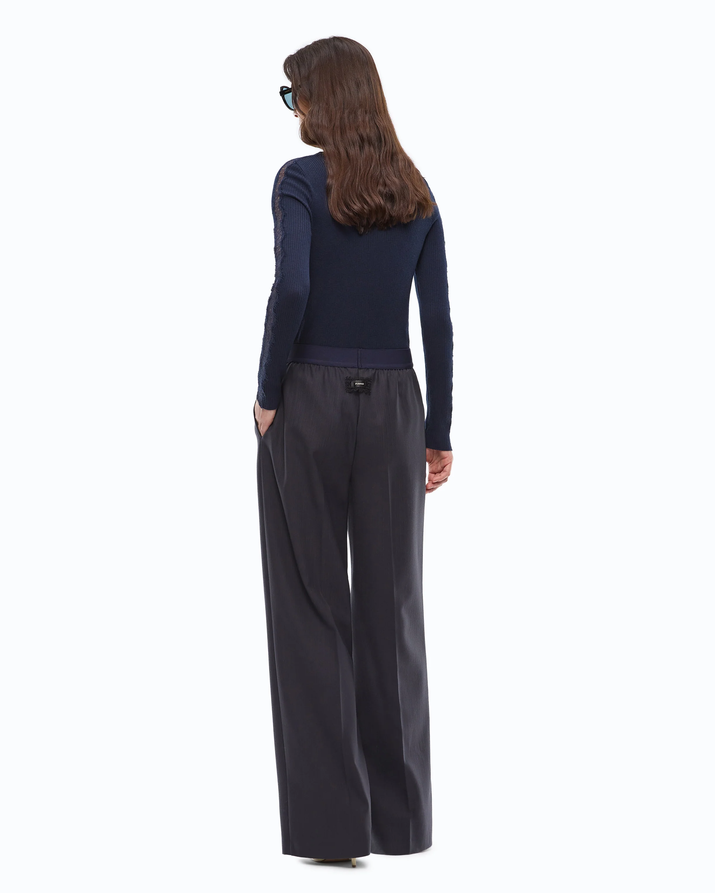 Stretch wool-blend palazzo trousers - Image 4