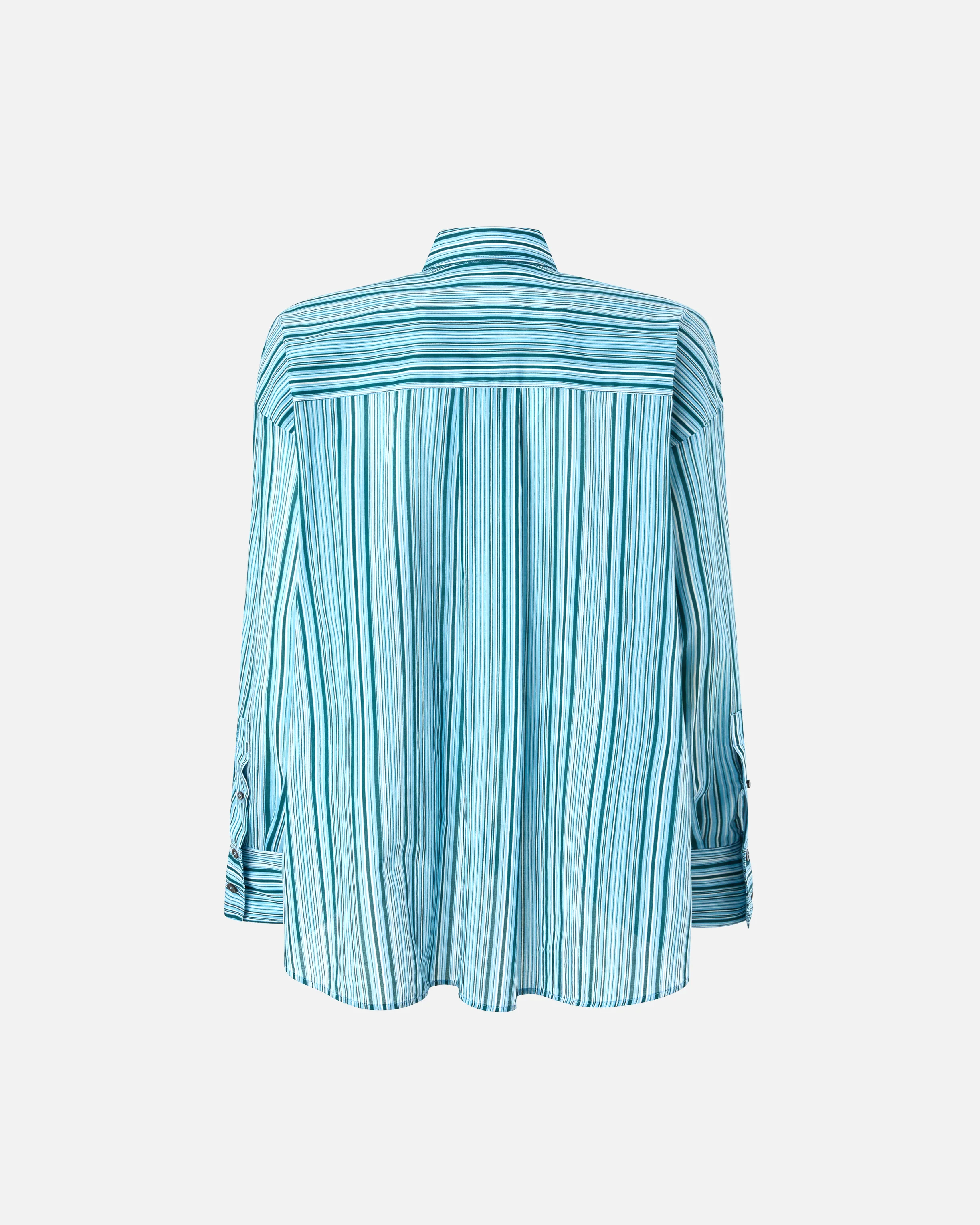 Striped cotton shirt with pockets - Image 6