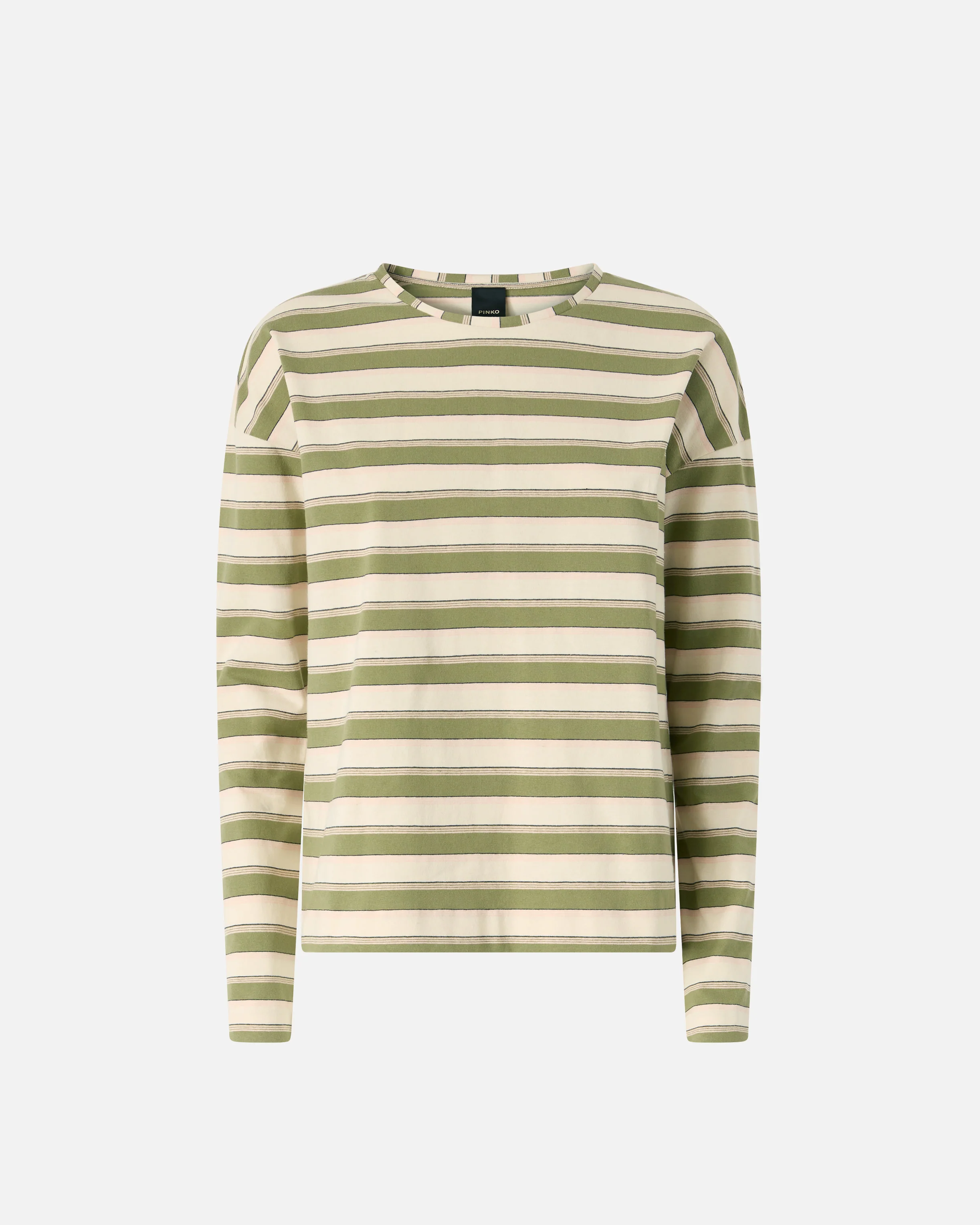Striped jersey top with structured collar - Image 5