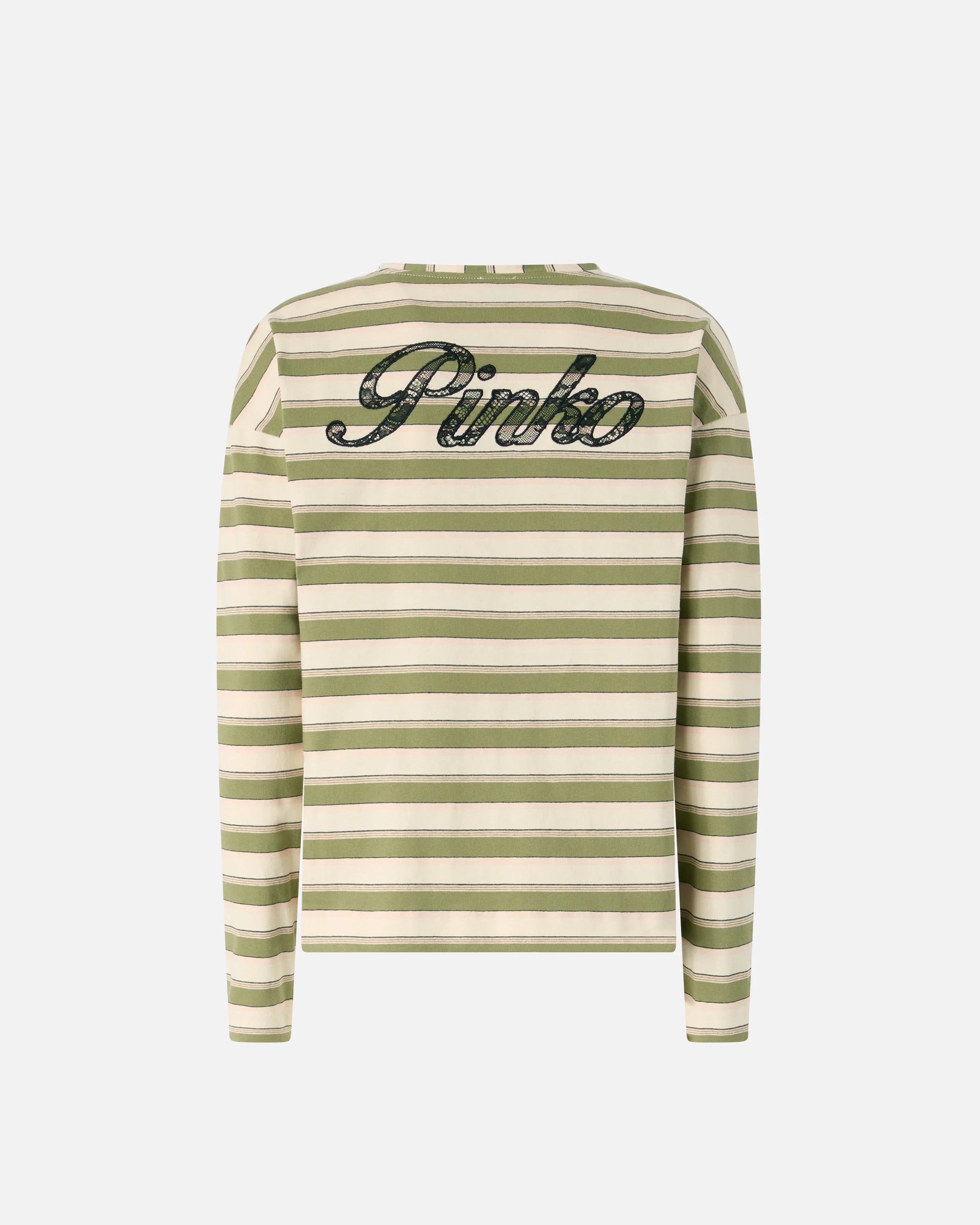 Striped jersey top with structured collar - Image 6