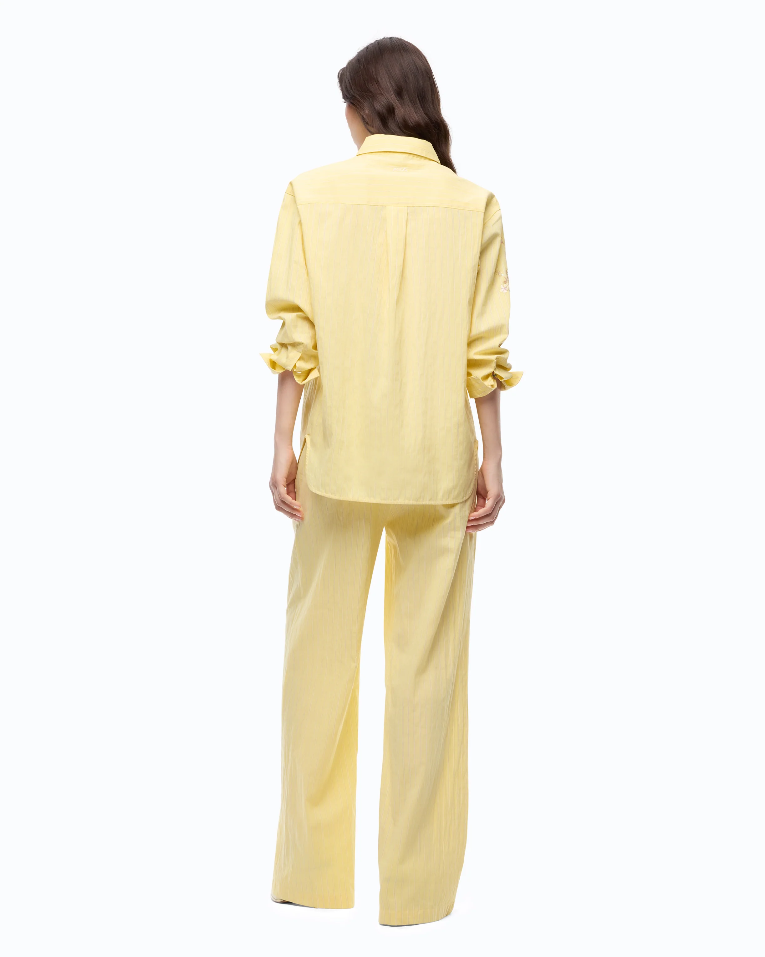 Striped shirt with floral embroidery - Image 4