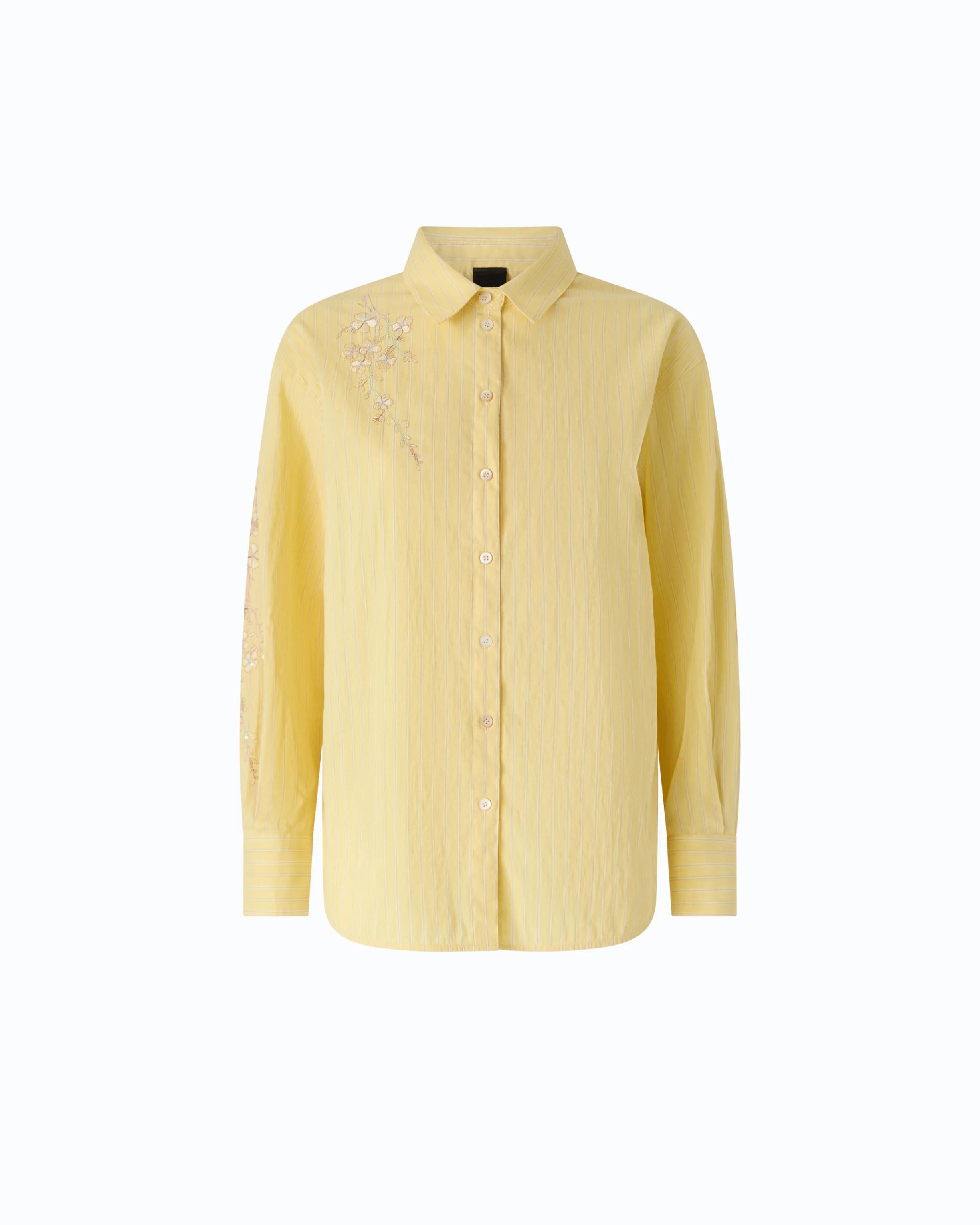 Striped shirt with floral embroidery - Image 5