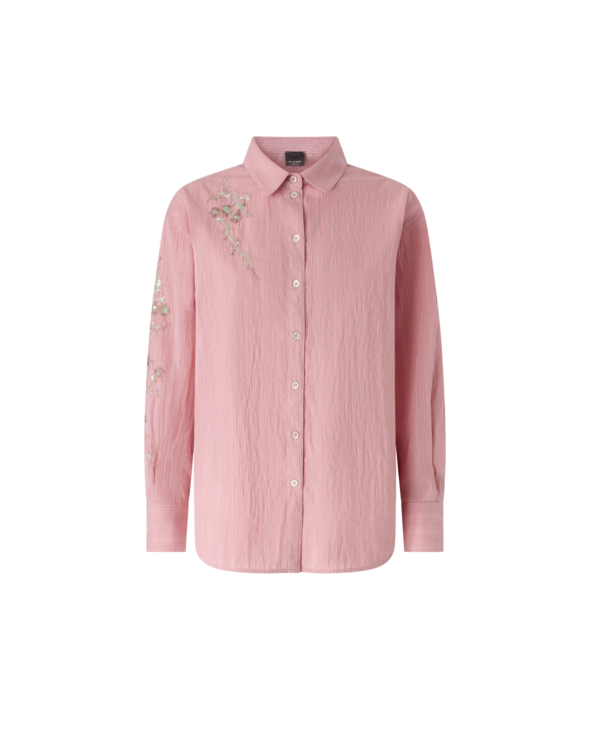 Striped shirt with floral embroidery - Image 5