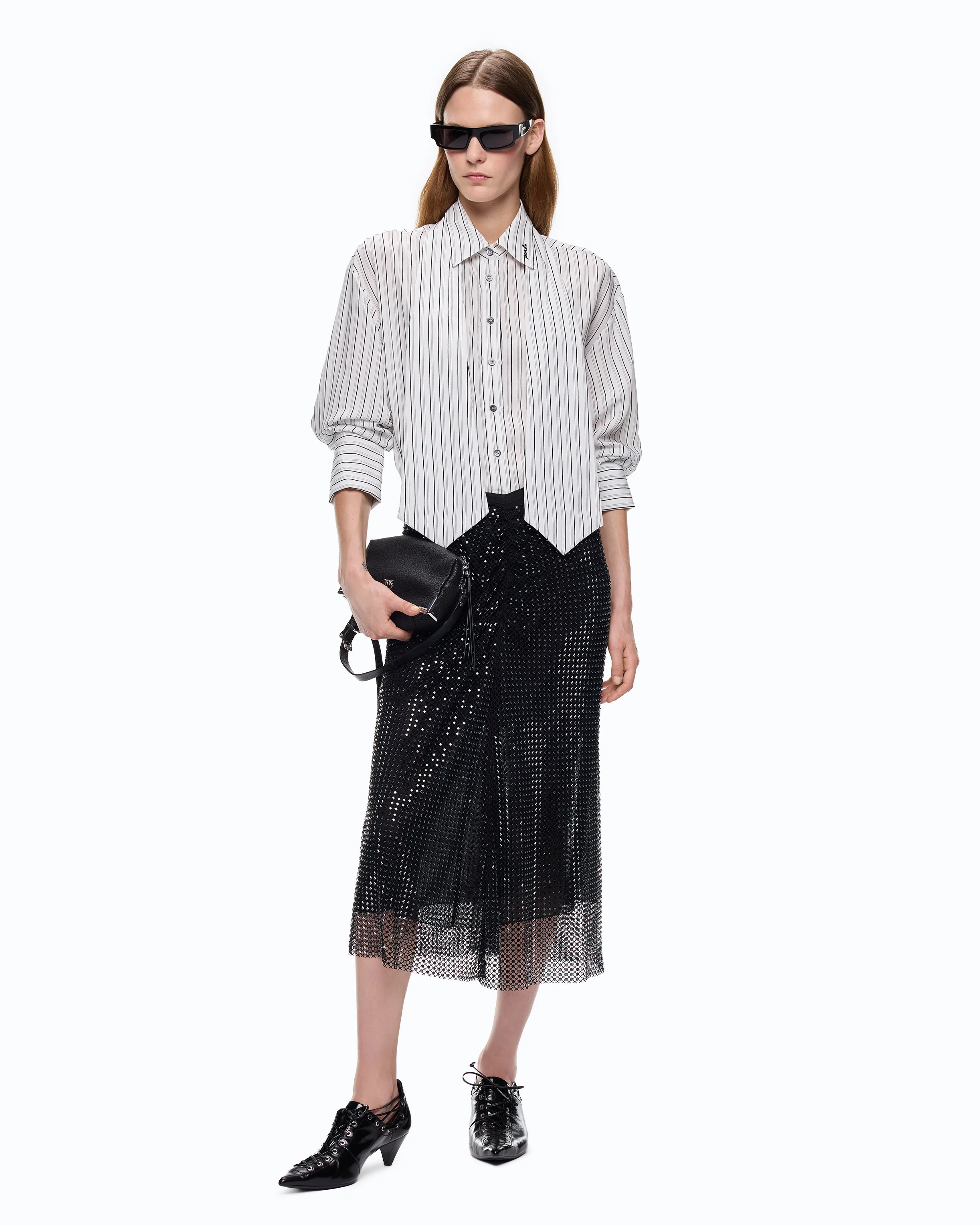 Striped shirt with tie - Image 2