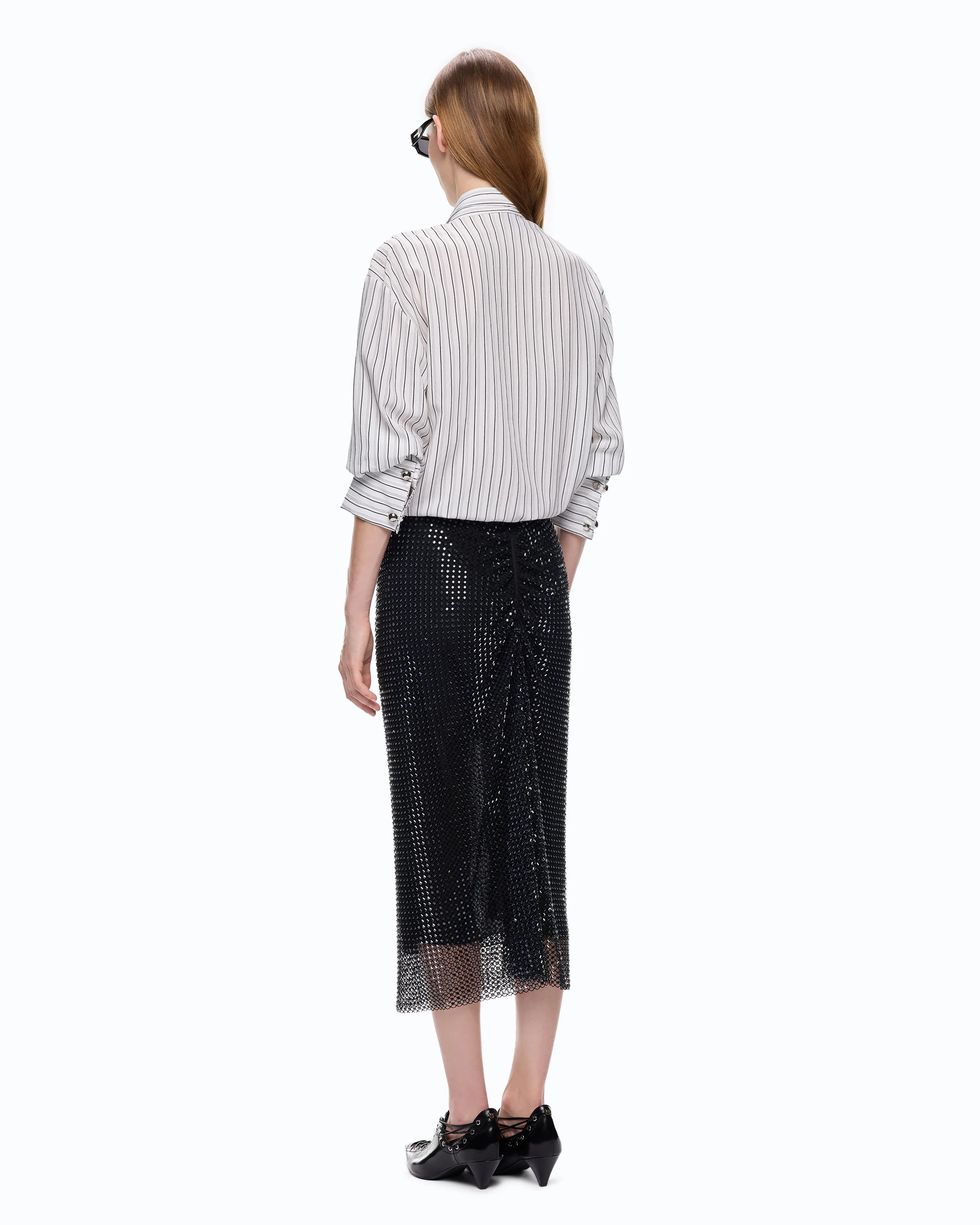 Striped shirt with tie - Image 4