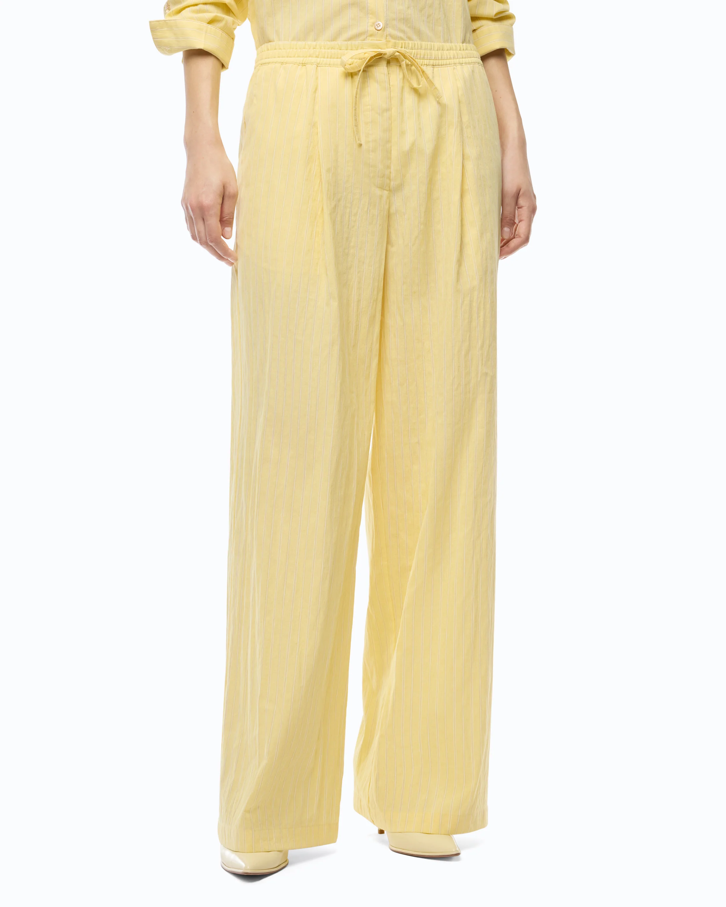 Striped trousers with drawstring waist - Image 2