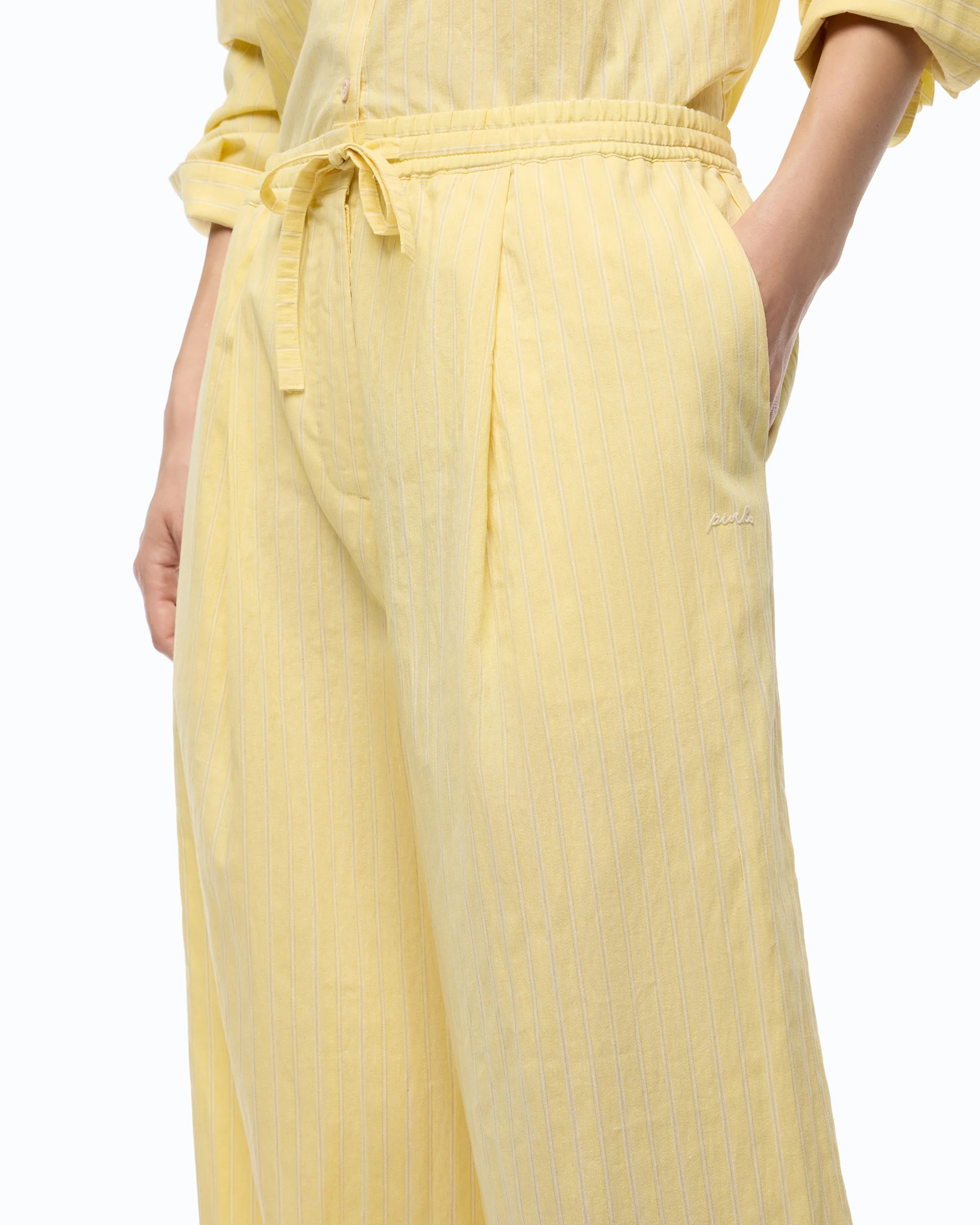 Striped trousers with drawstring waist - Image 3