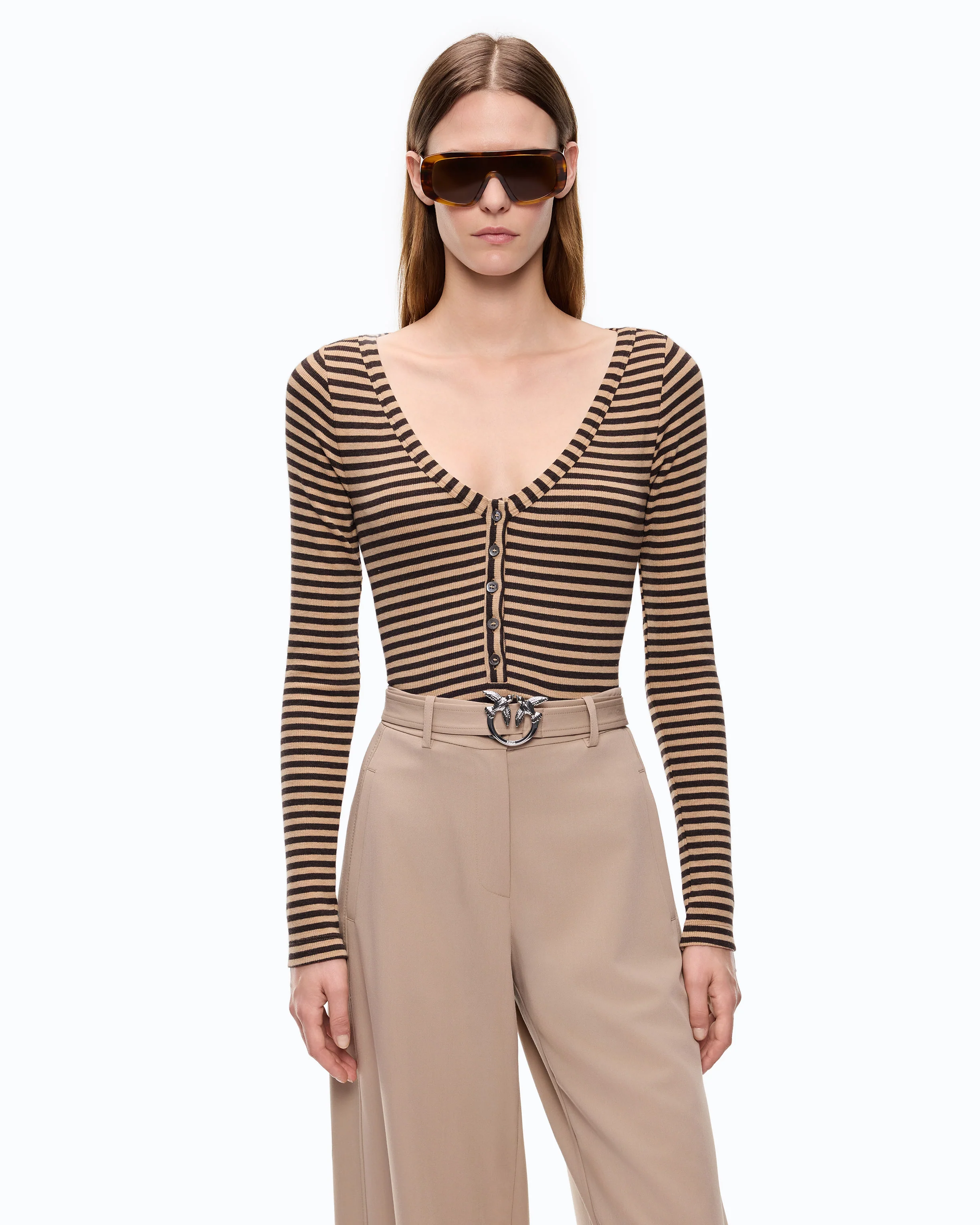Striped wool-blend Henley sweater - Image 2