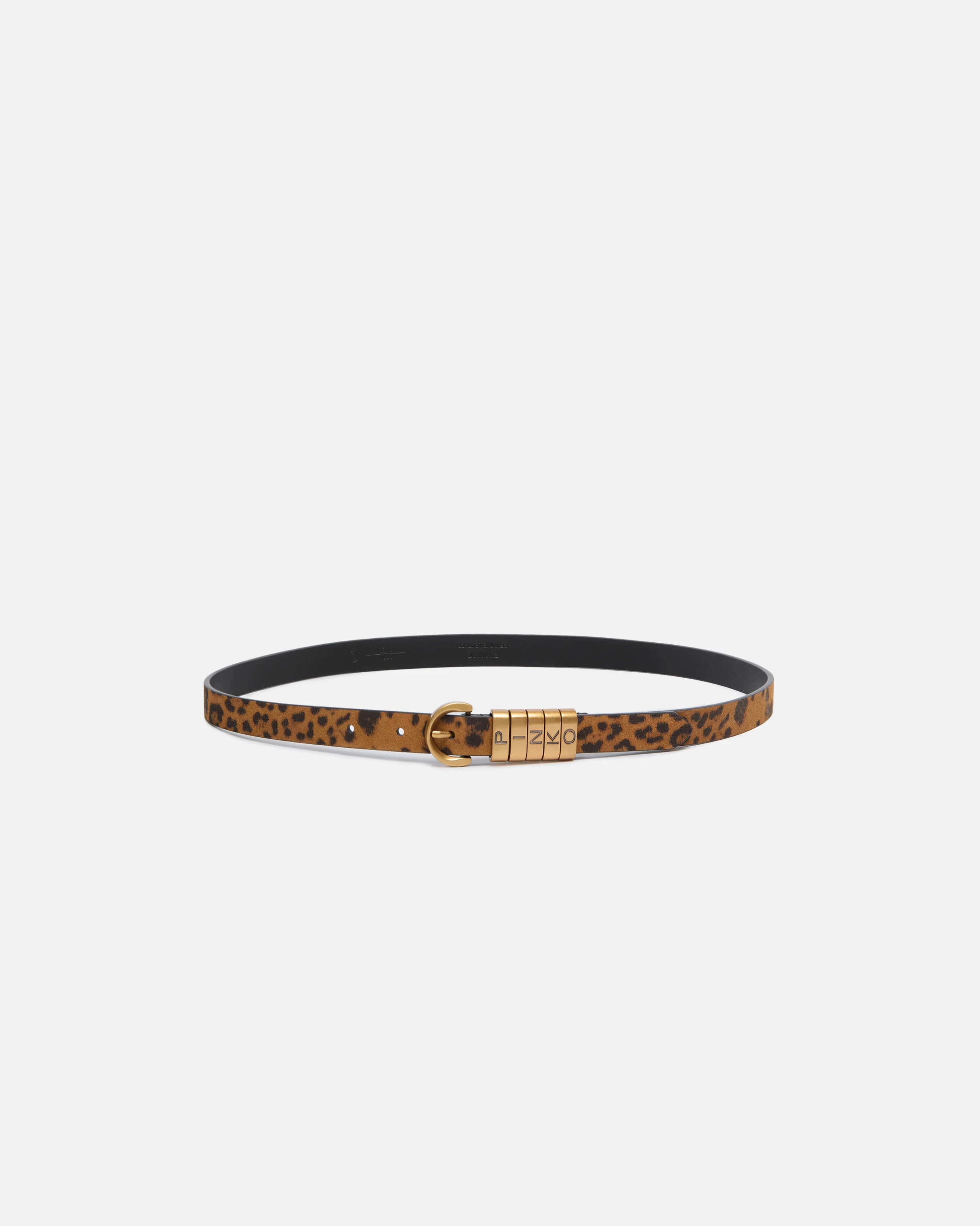 Suede belt with leopard print, 2cm