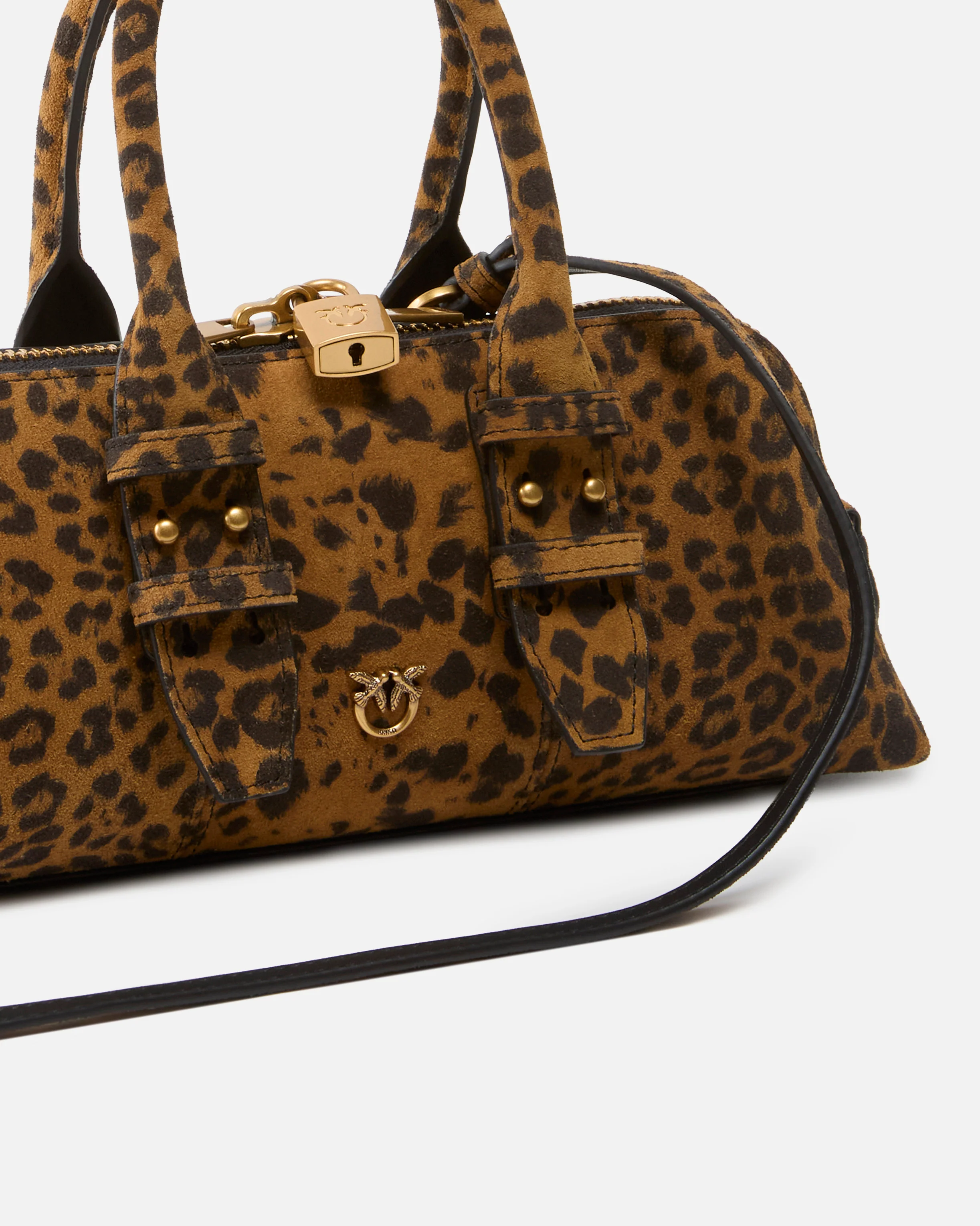 Suede handbag with macula print - Image 3