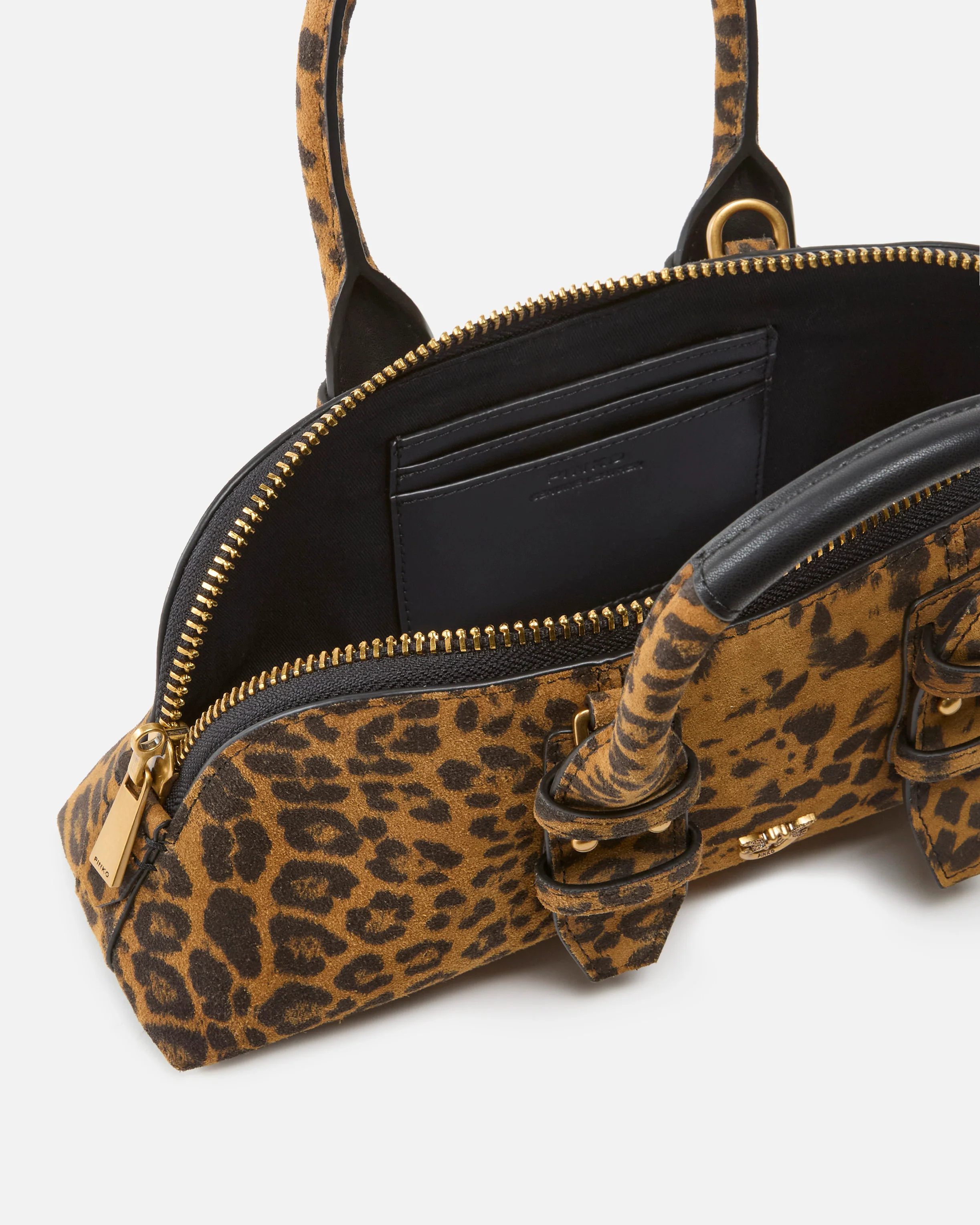 Suede handbag with macula print - Image 4
