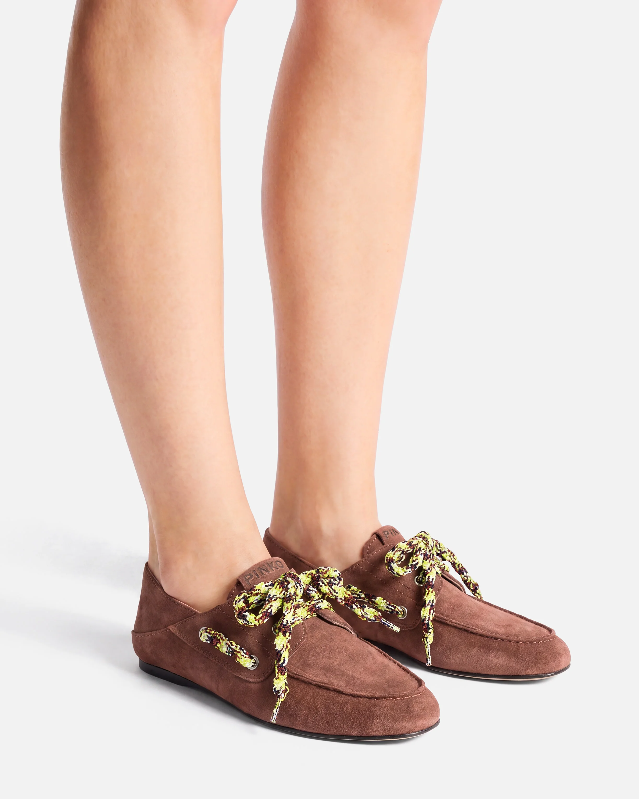 Suede moccasins with multicoloured laces - Image 10