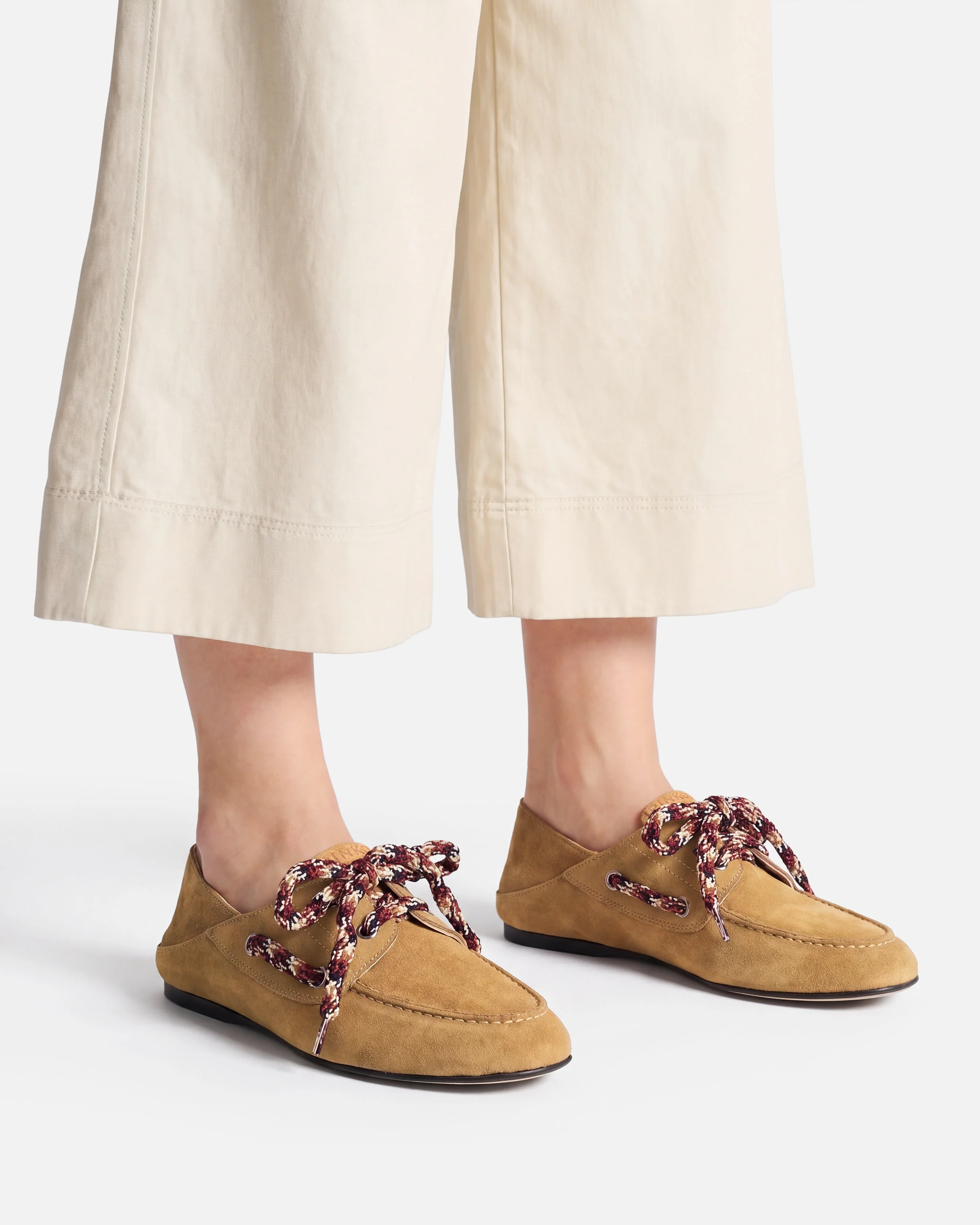 Suede moccasins with multicoloured laces - Image 10