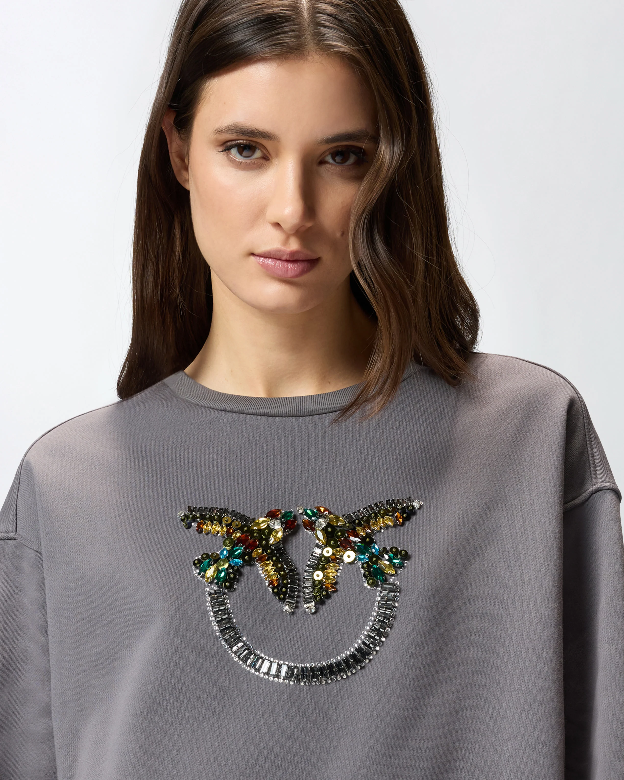 Sweatshirt with Love Birds jewel maxi embroidery - Image 4