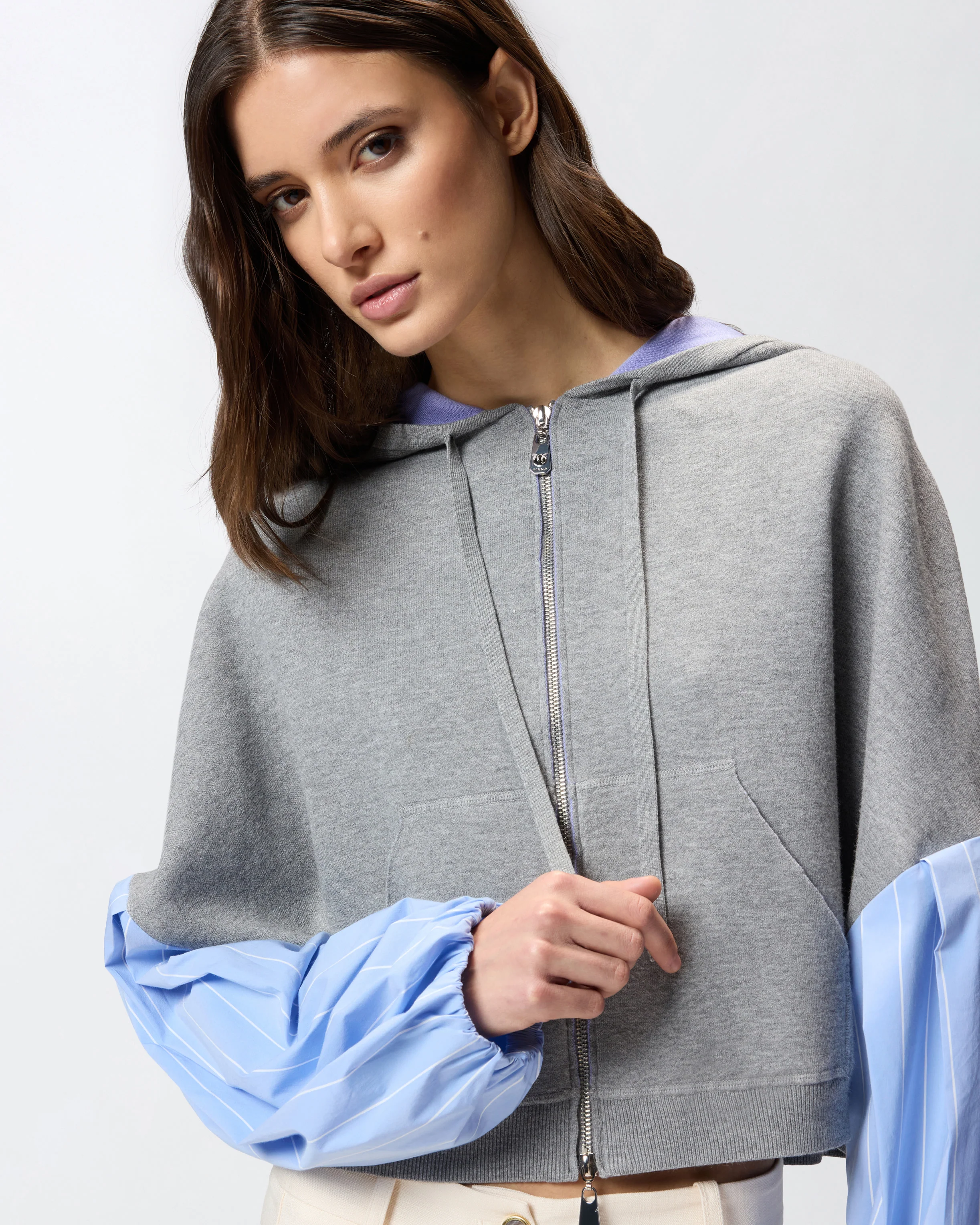 Sweatshirt with shirt insert - Image 4