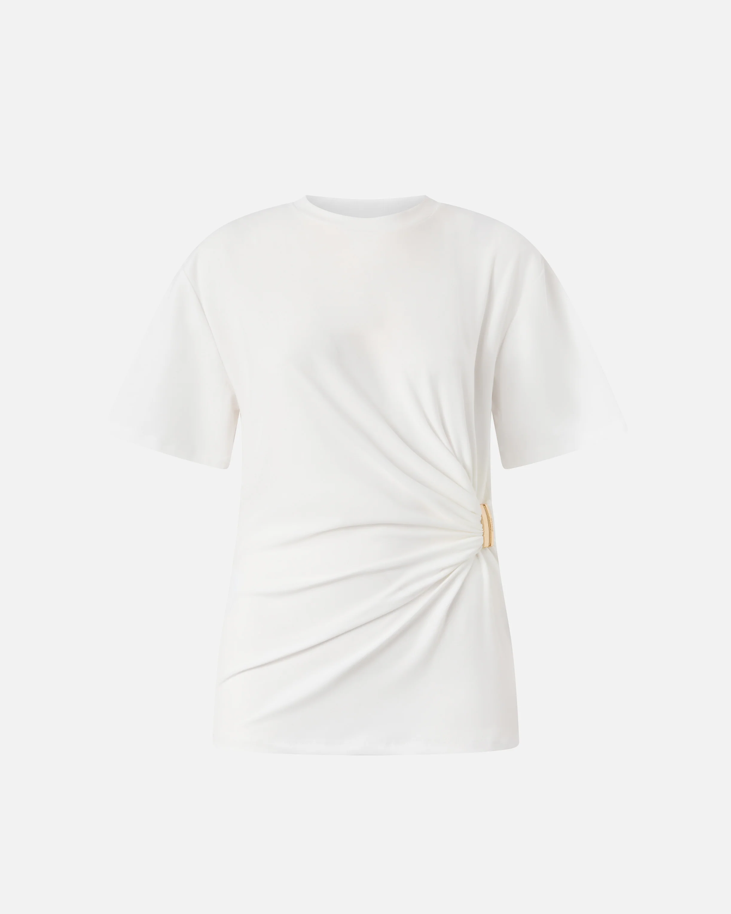 T-shirt with draping and gold detail - Image 5