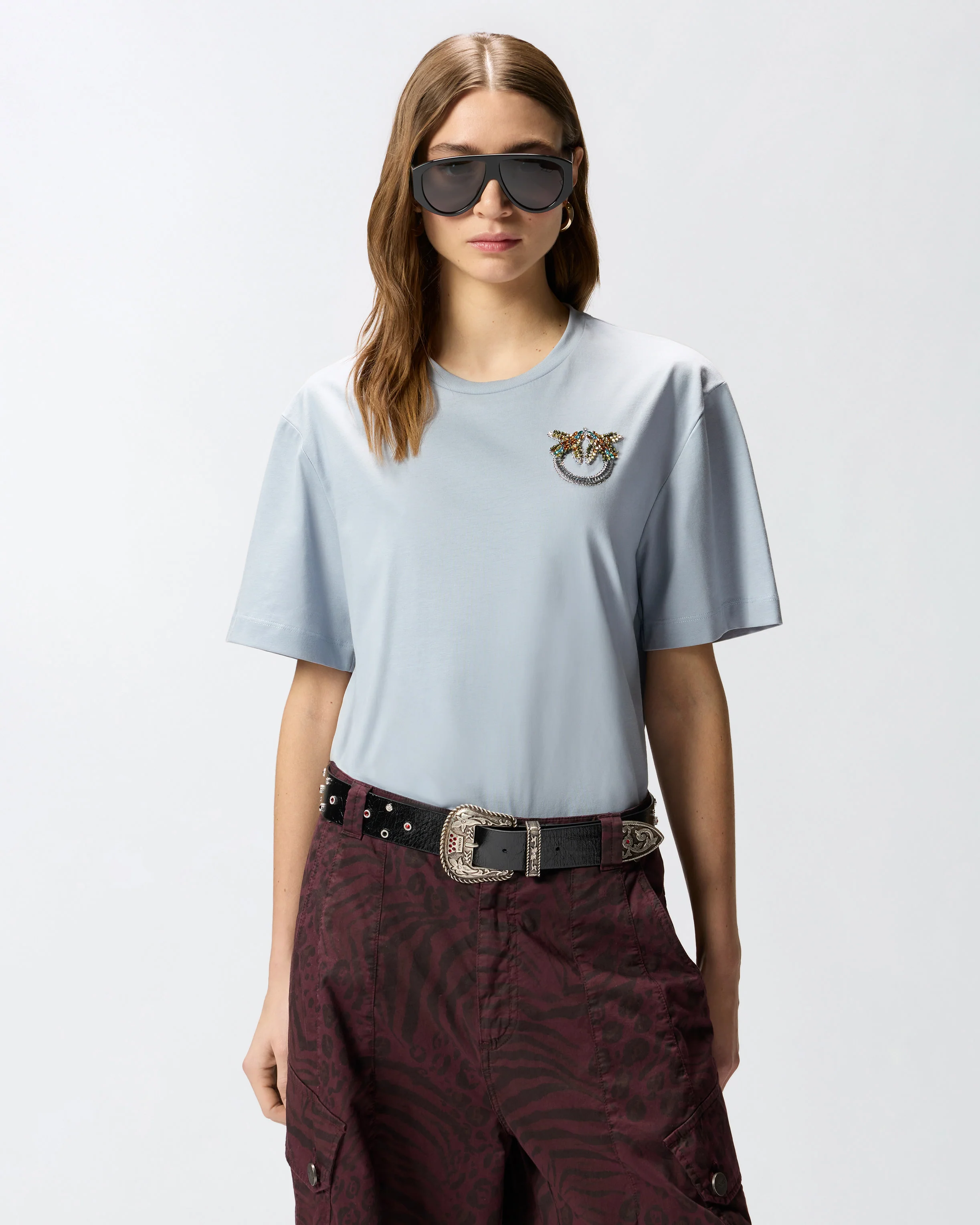 T-shirt with Love Birds jewel detail