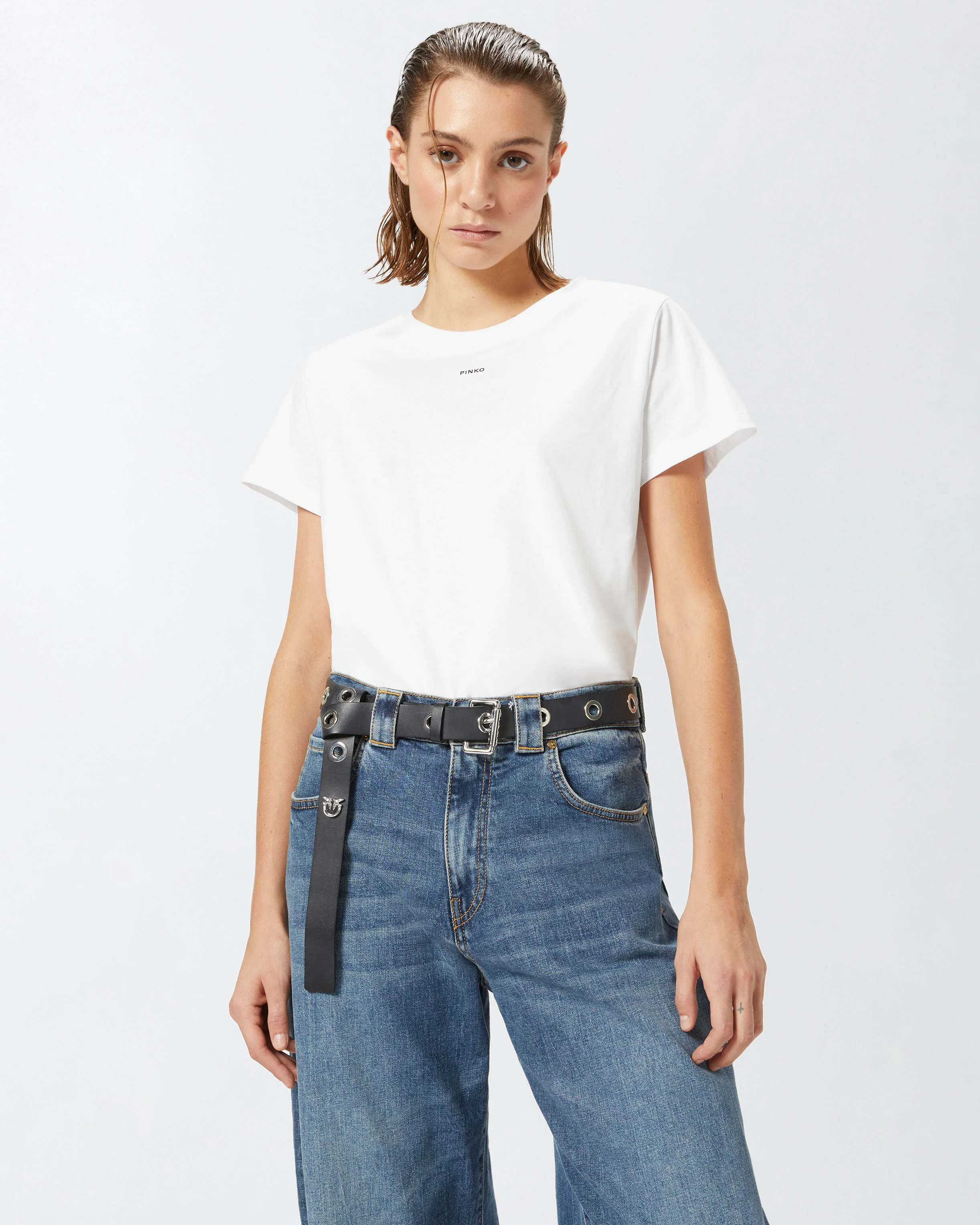 T-shirt with mini logo PINKO