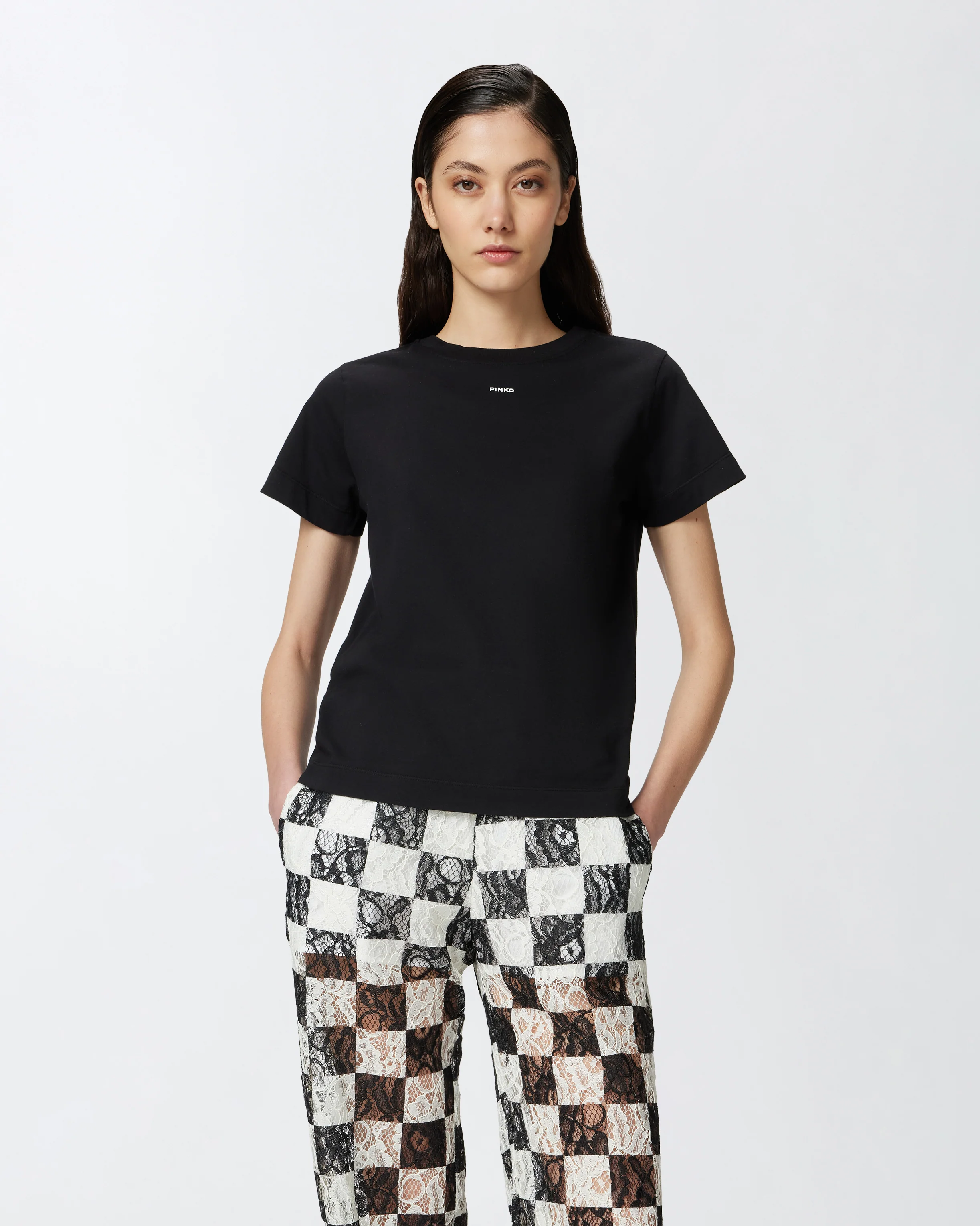 T-shirt with mini logo PINKO