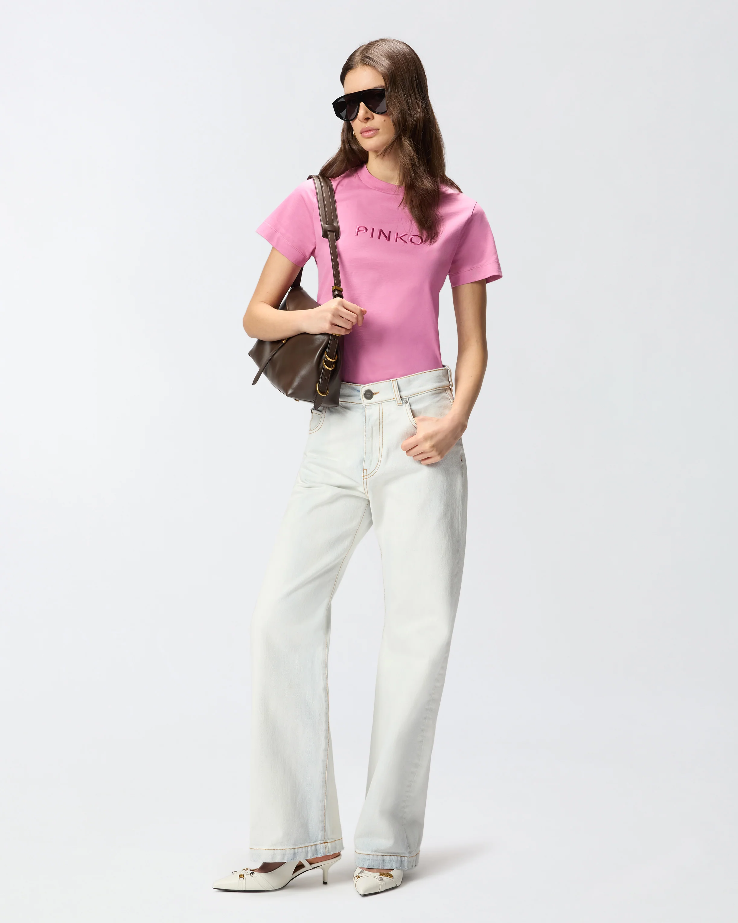 T-shirt with PINKO logo embroidery - Image 2