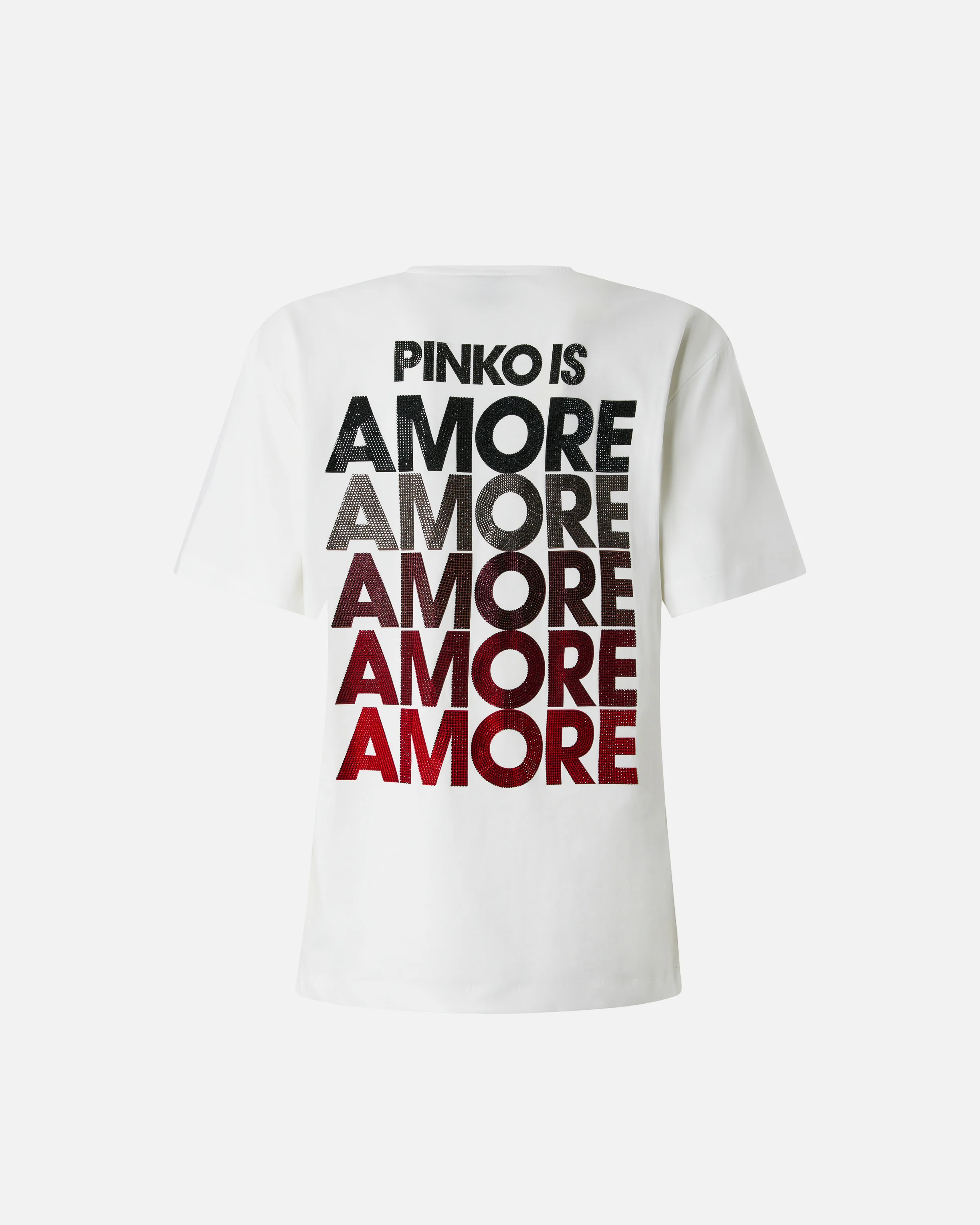 T-shirt with rhinestoned Amore lettering - Image 6