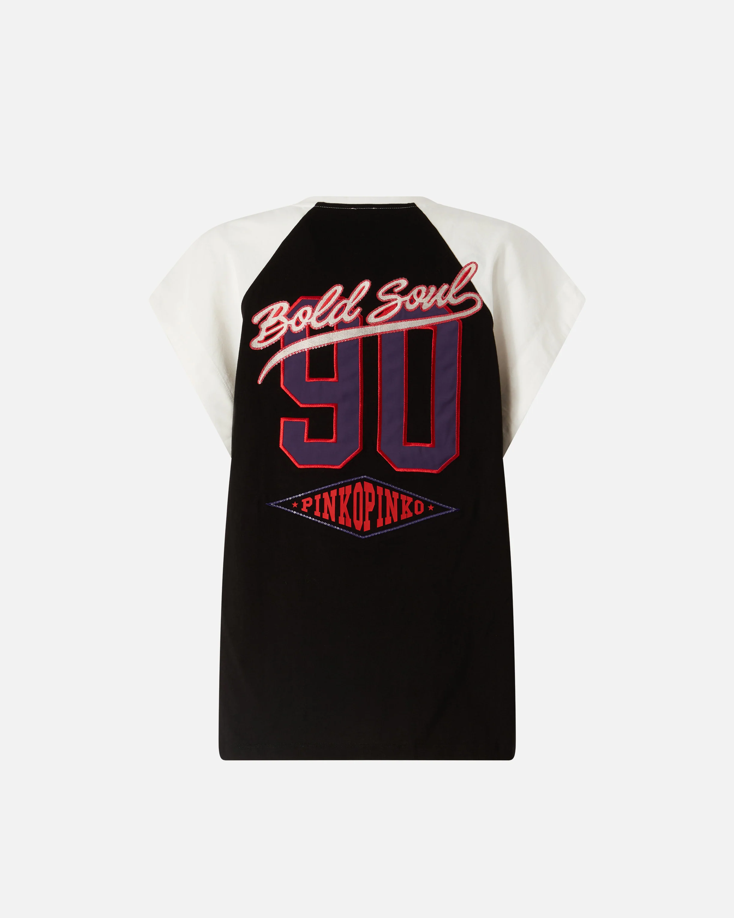 T-shirt with V-neck and branded patches - Image 6