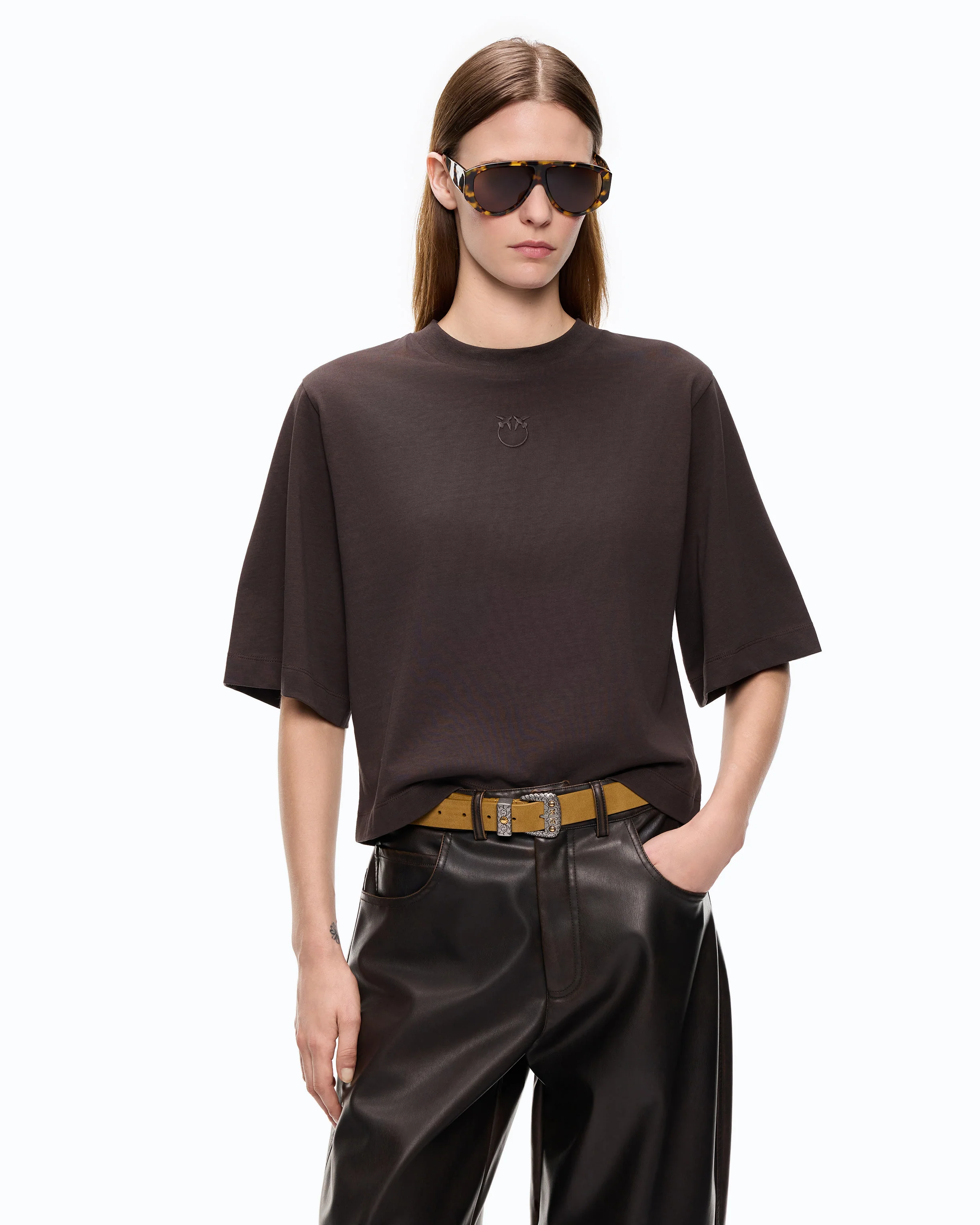 T-shirt with wide sleeves and Love Birds logo - Image 2
