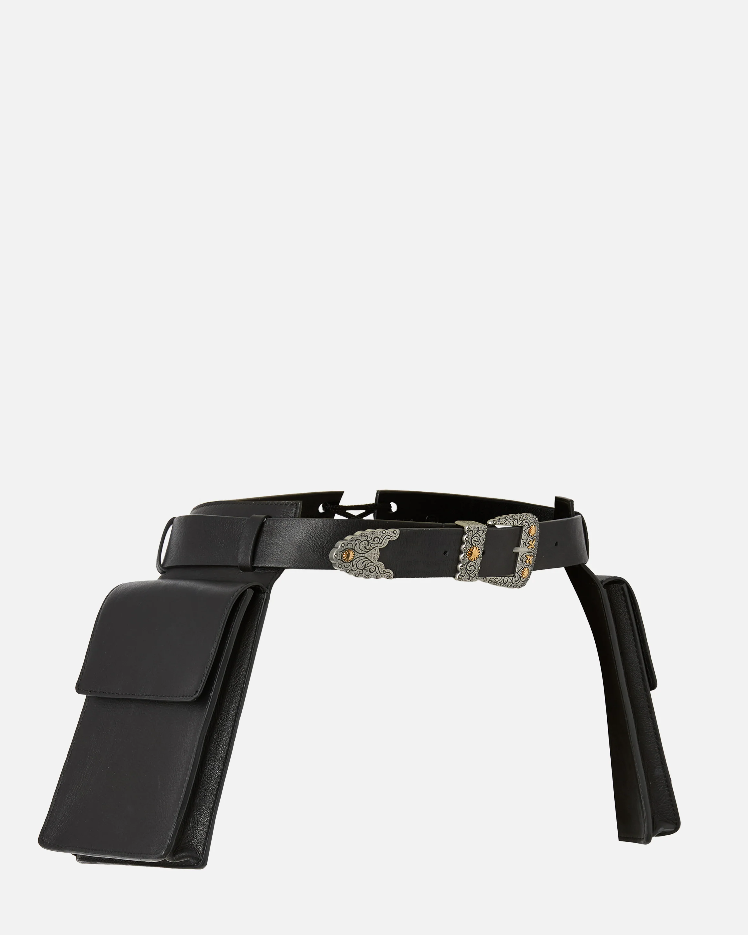 Texan leather belt with storage pockets, 3 cm - Image 2