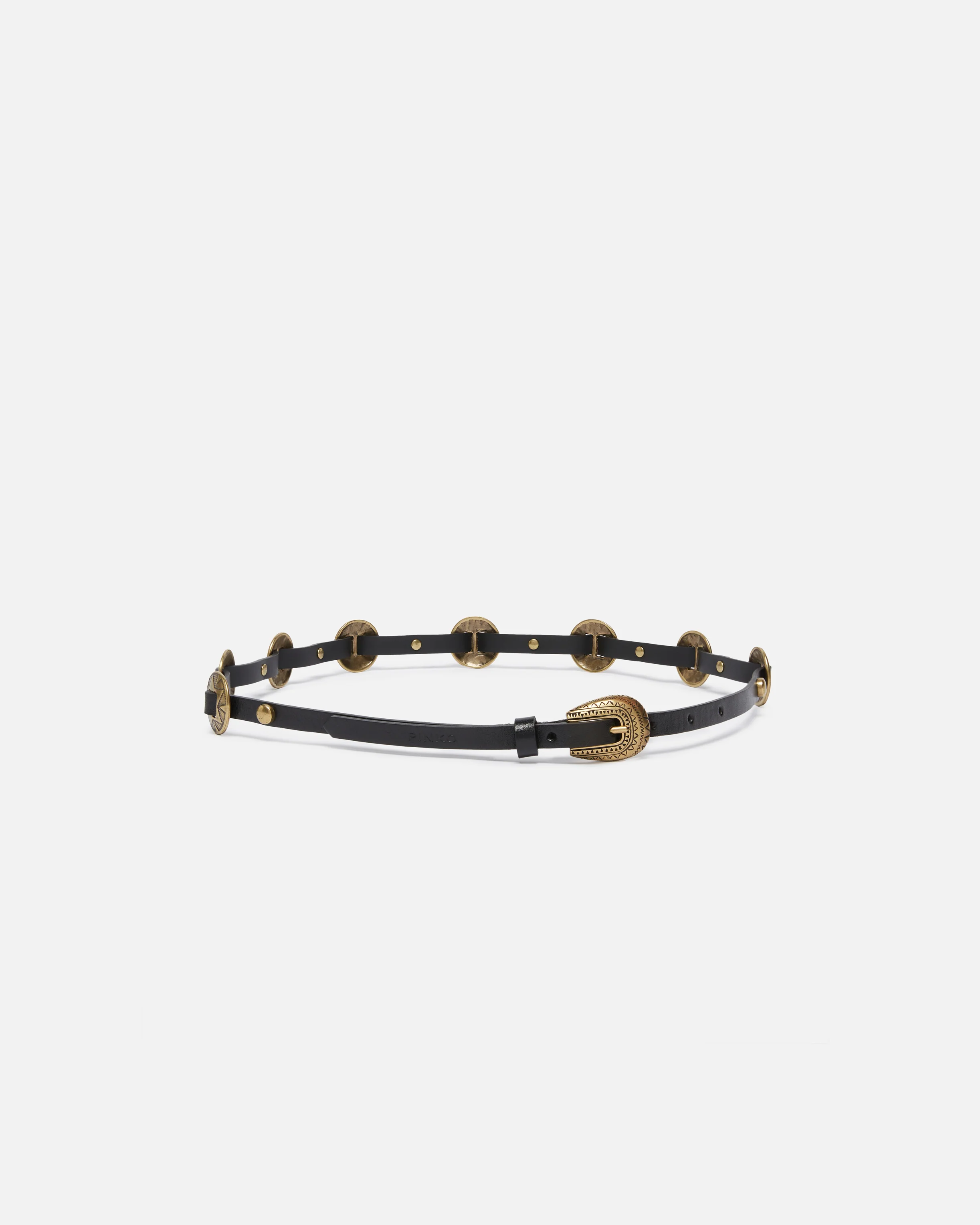 Thin belt with engraved metal plates 1cm - Image 2