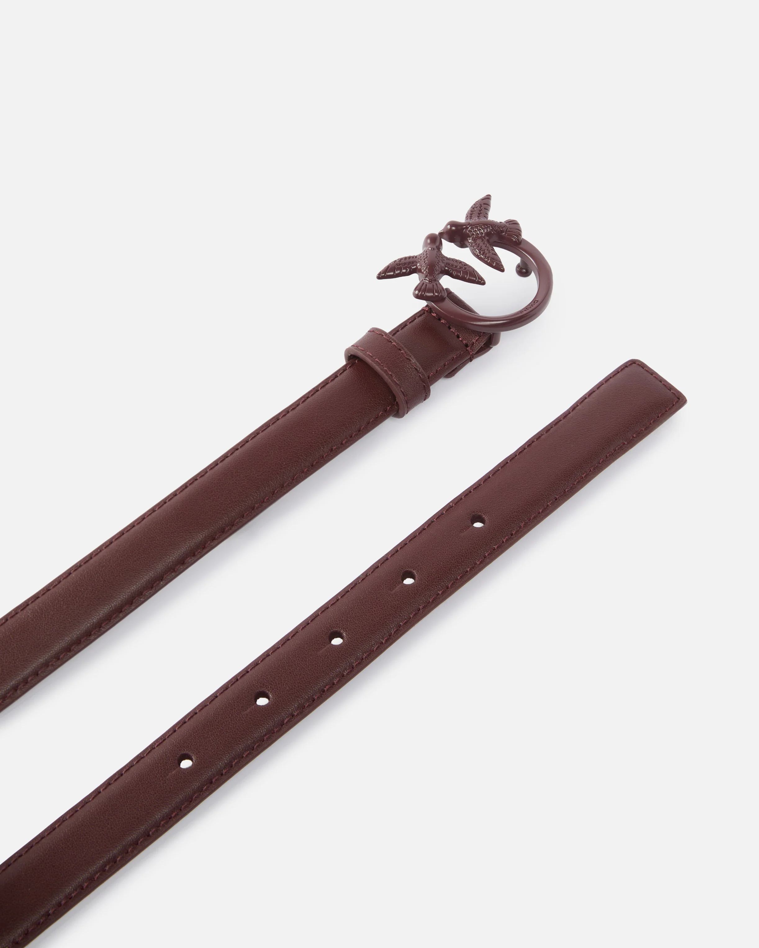 Thin colour-block Love Birds leather belt 2cm - Image 3