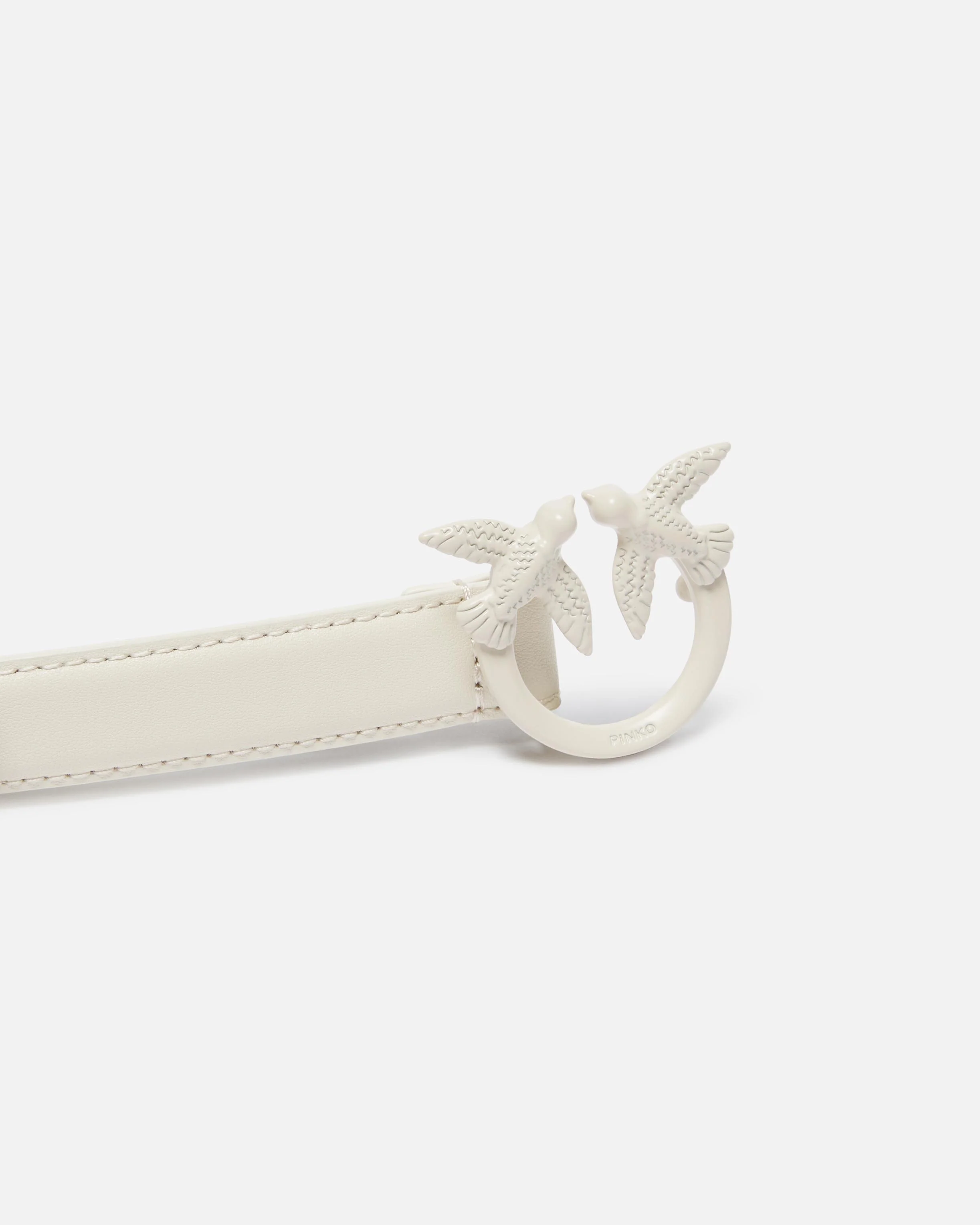 Thin colour-block Love Birds leather belt 2cm - Image 5